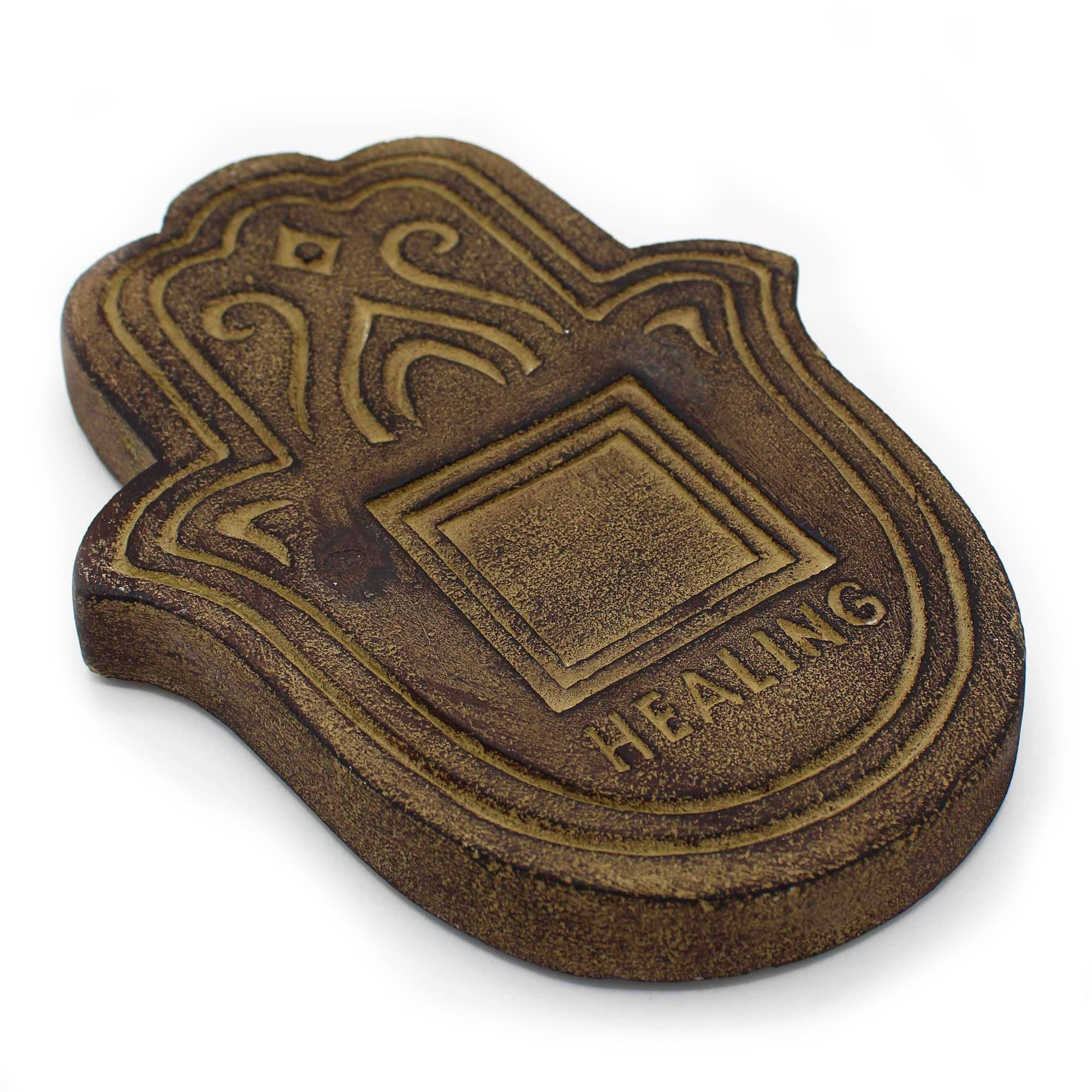Healling Incense Plate - Black Lava Stone
