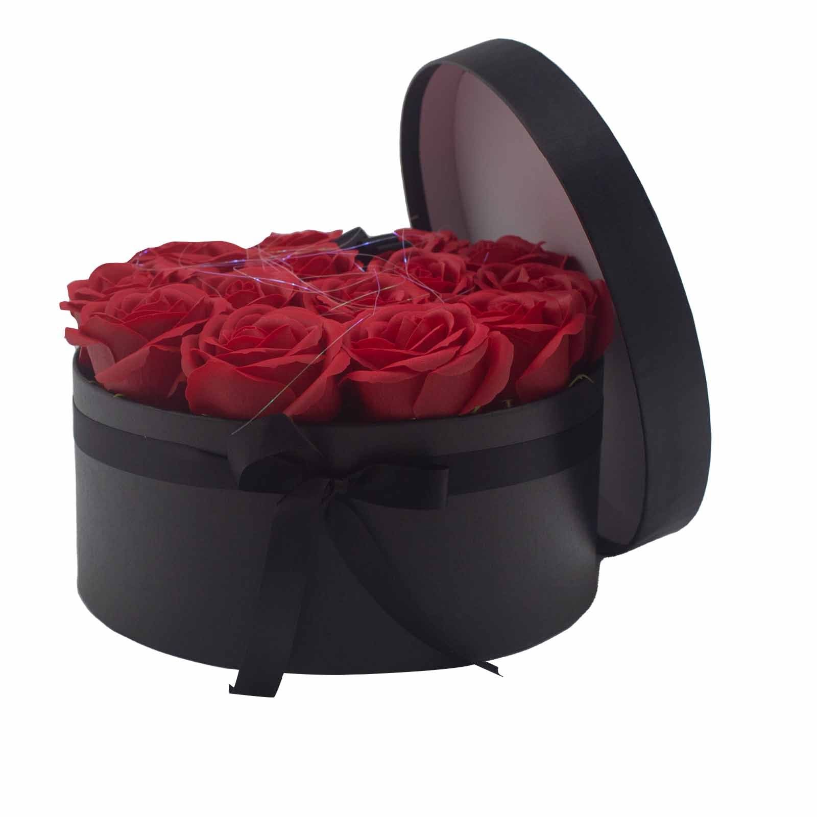 Flower Round Box - Red Roses