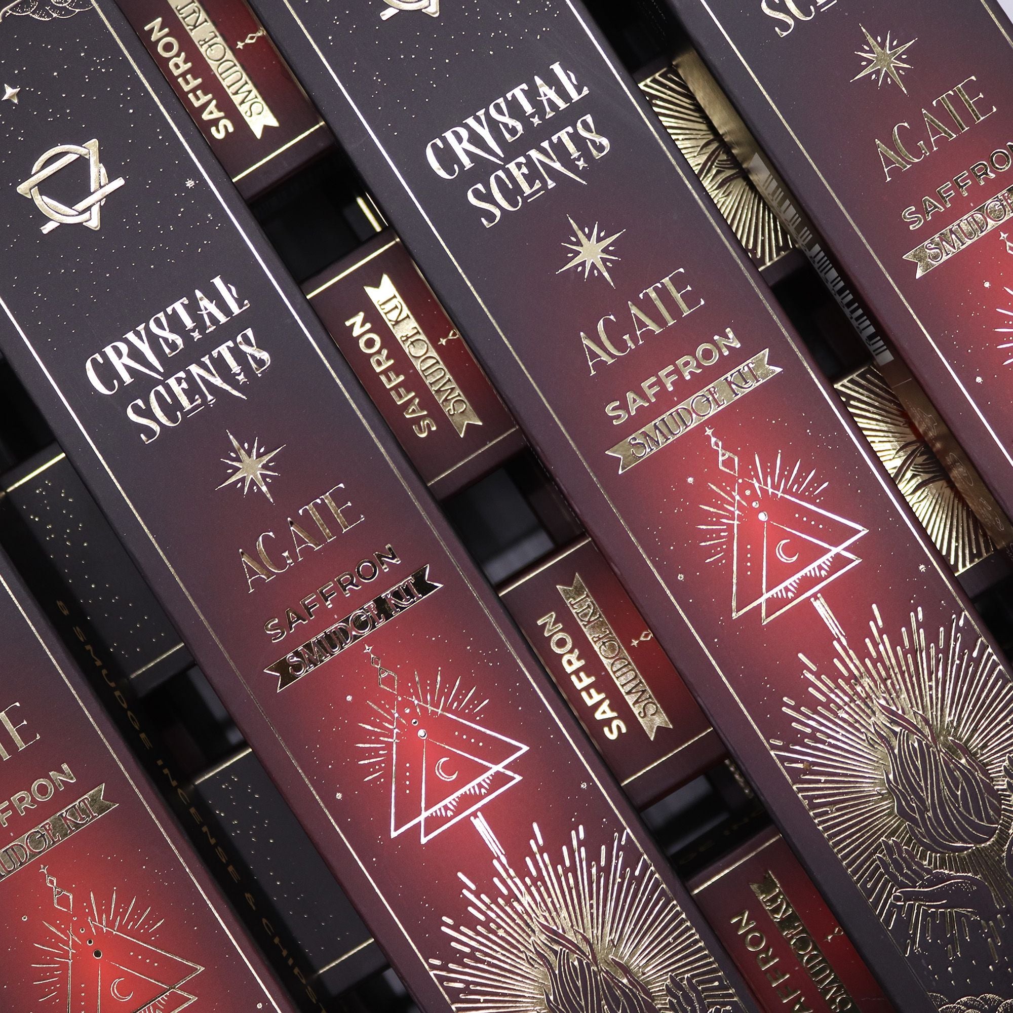 Crystal Scents Smudge Incense - Red Agate - Saffron
