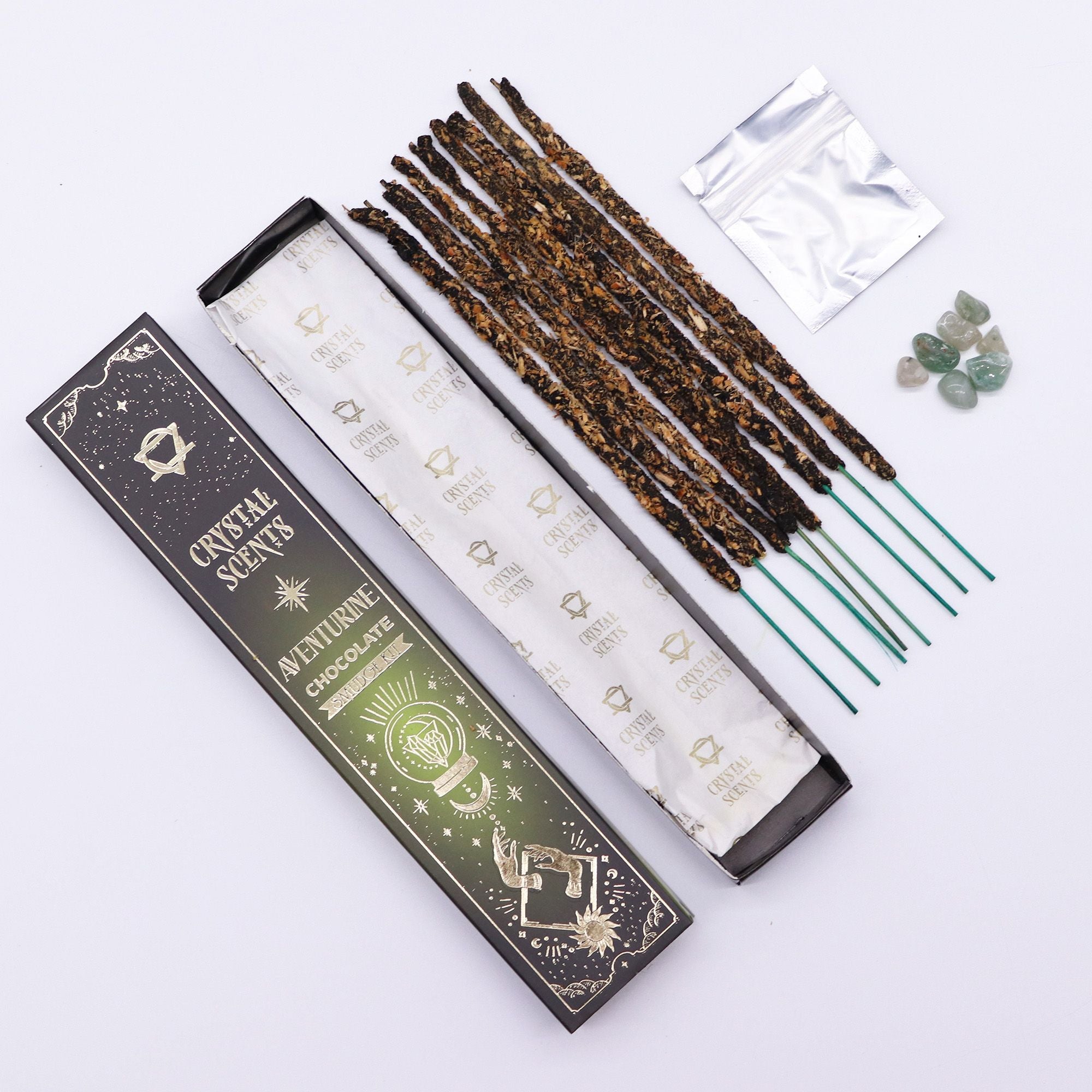 Crystal Scents Smudge Incense - Aventurine - Chocolate