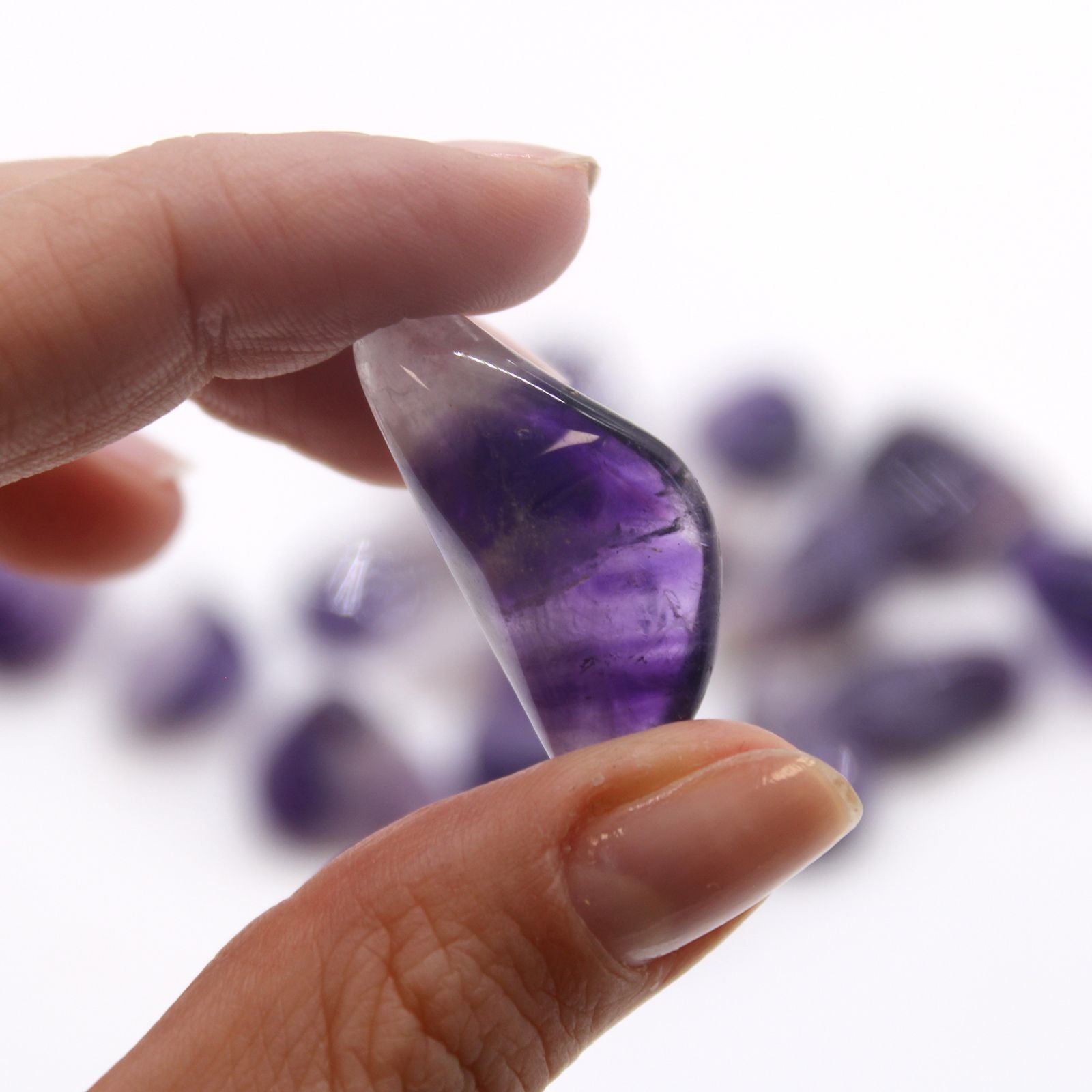 Tumble Stone x24 - M - Amethyst (Banded)