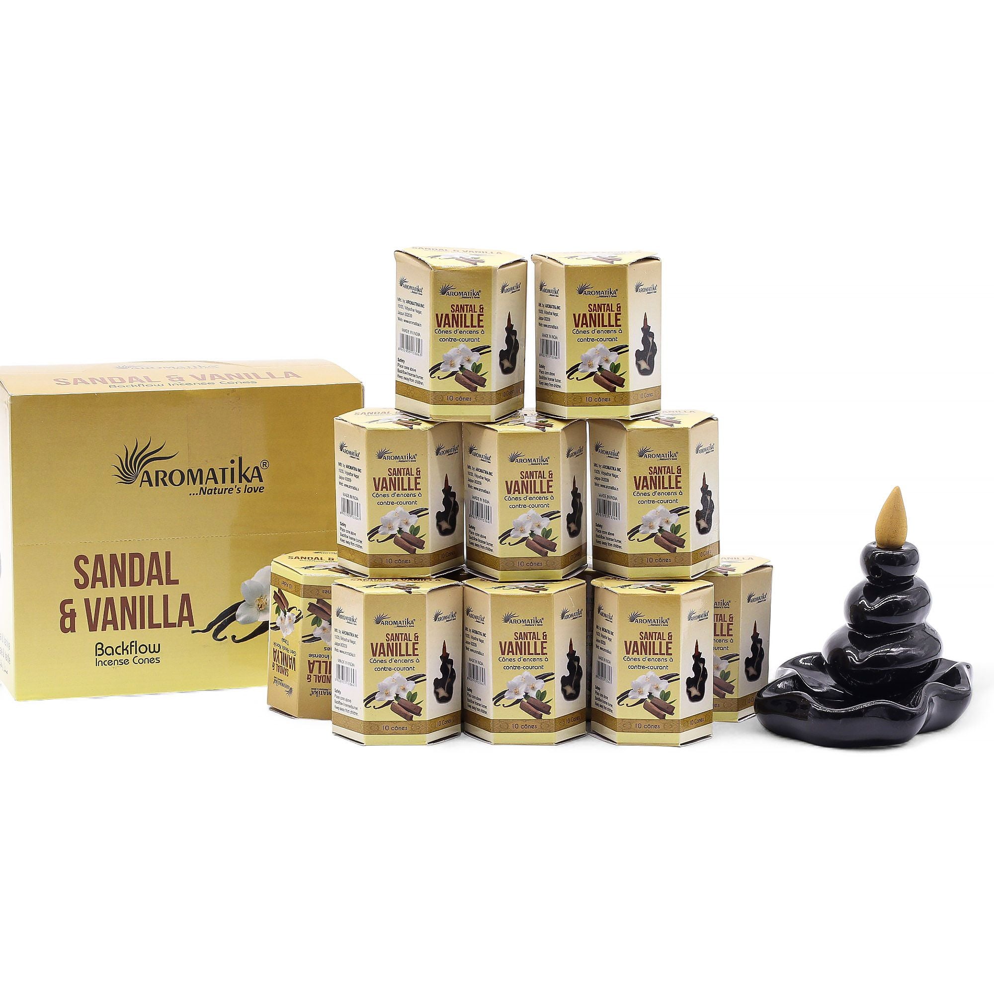 Masala Rückfluss-Räucherkegel - Sandelholz & Vanille
