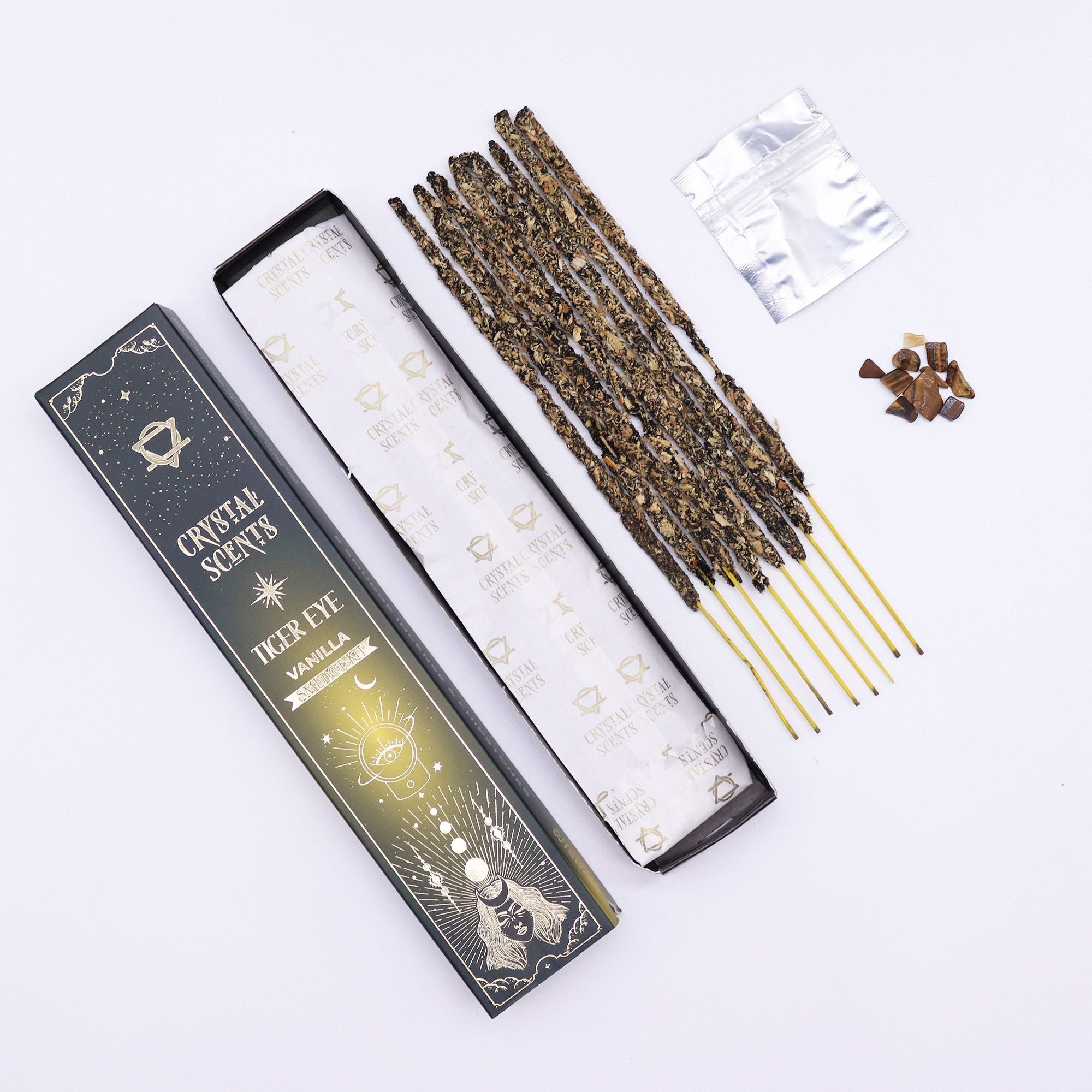 Crystal Scents Smudge Incense - Tiger Eye - Vanilla