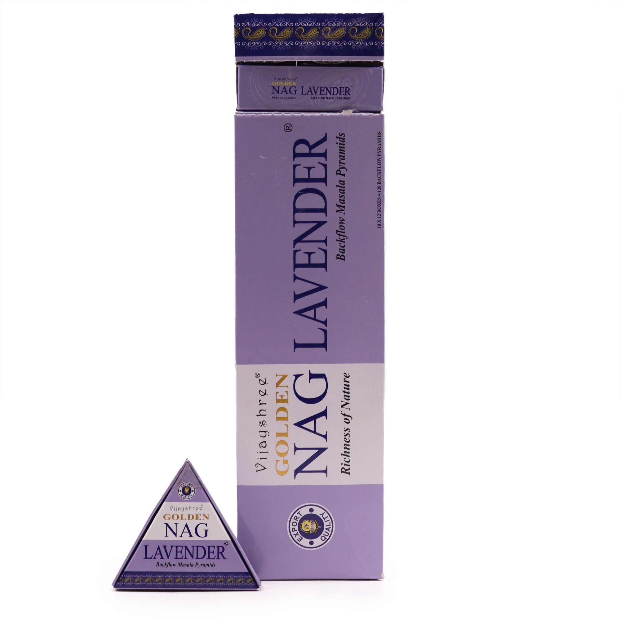 Jumbo Golden Nag Back Flow Incense Cones 42g - Lavender