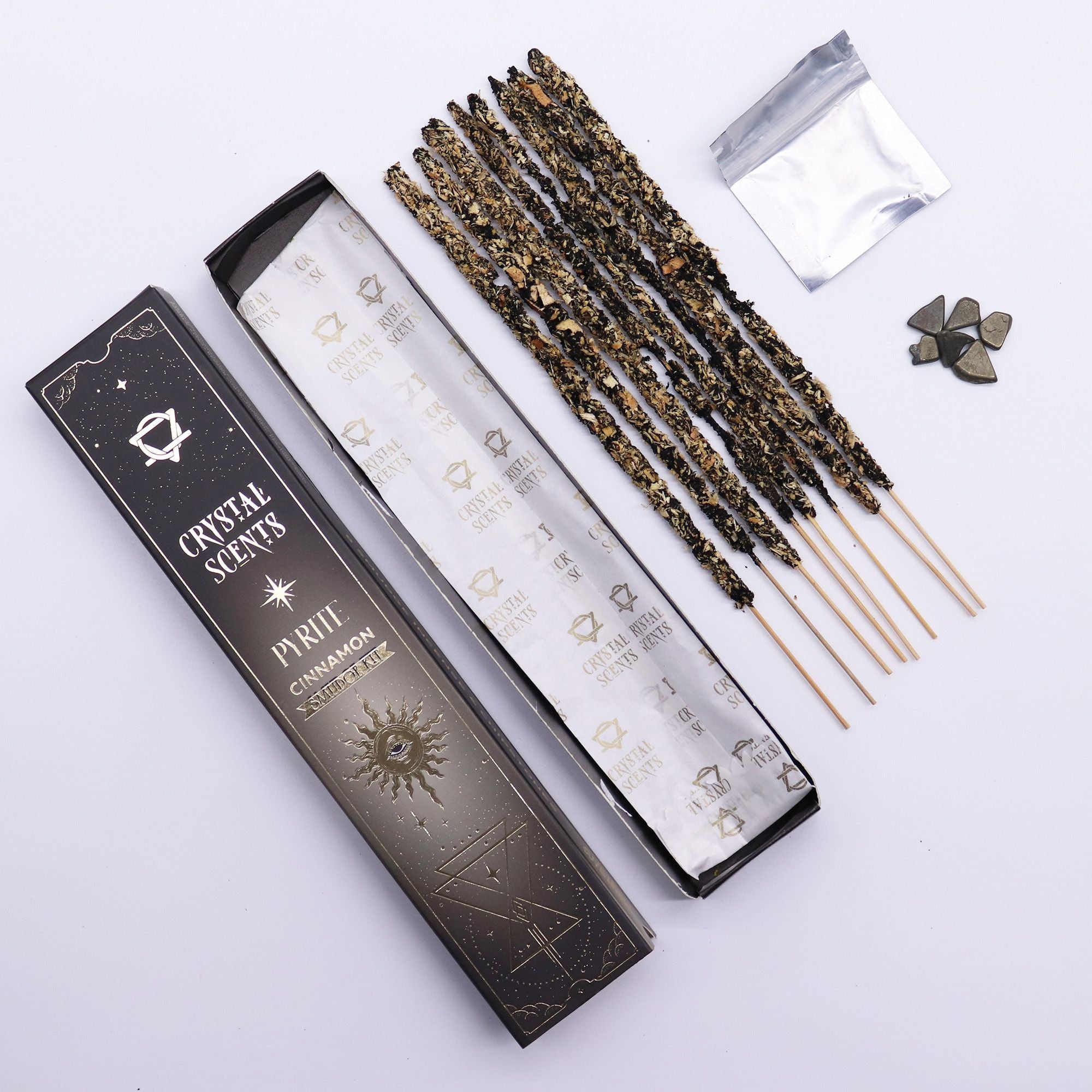 Crystal Scents Smudge Incense - Pyrite - Cinnamon