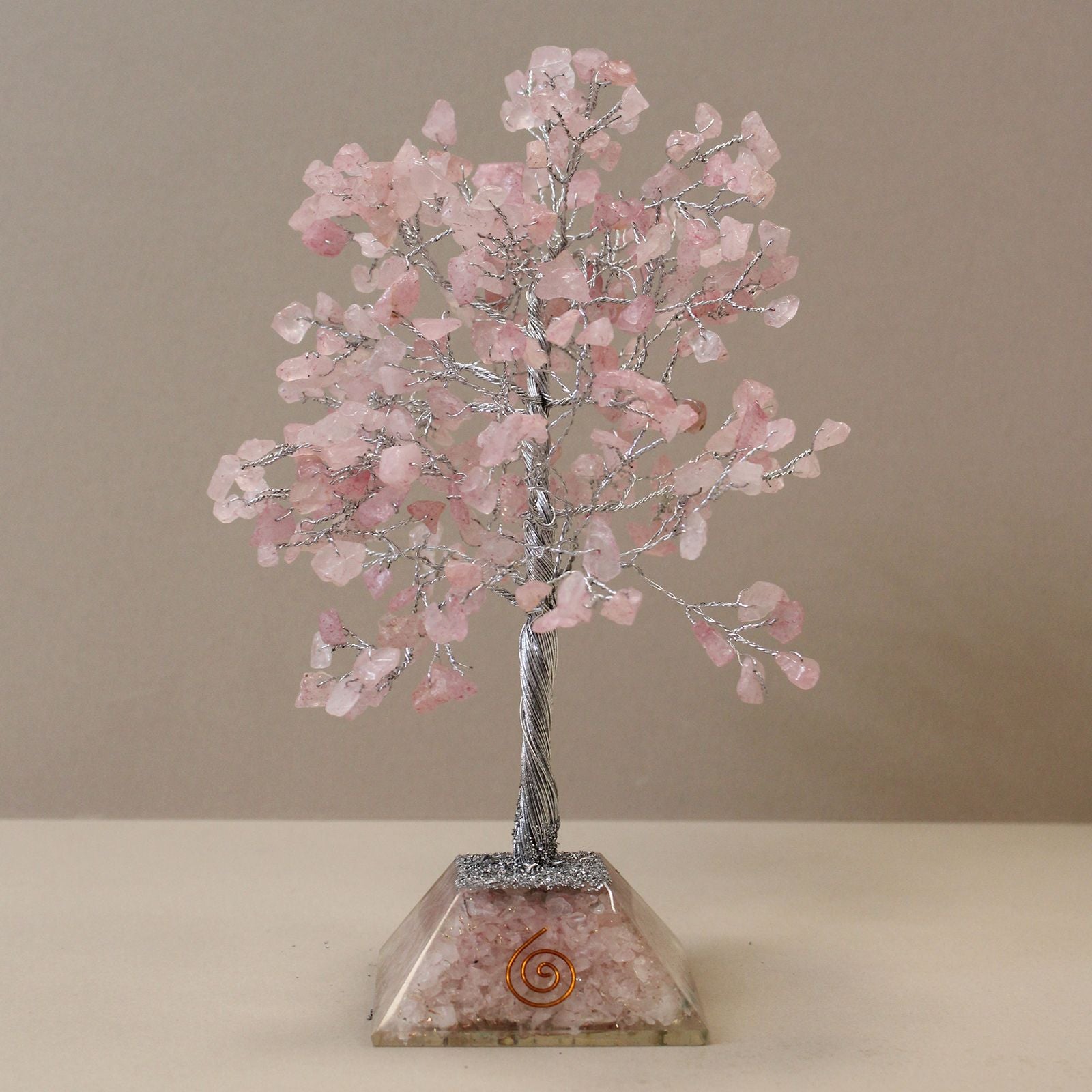 Gemstone Tree (320 Stones) - Rose Quartz on Orgonite Base