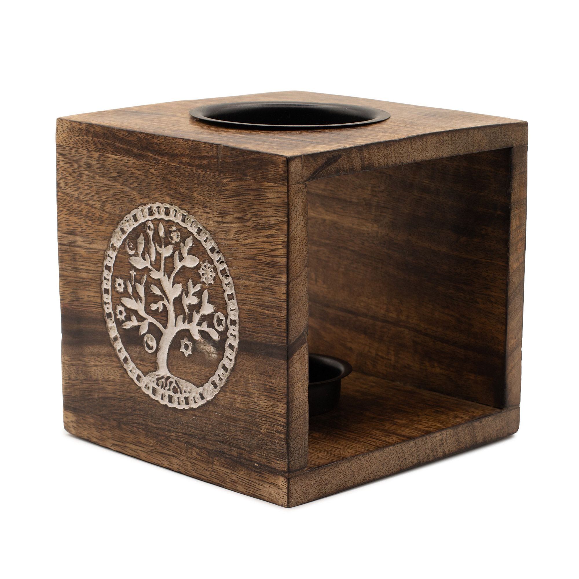 Mango Wood Oil Burner Large  - Tree of Life