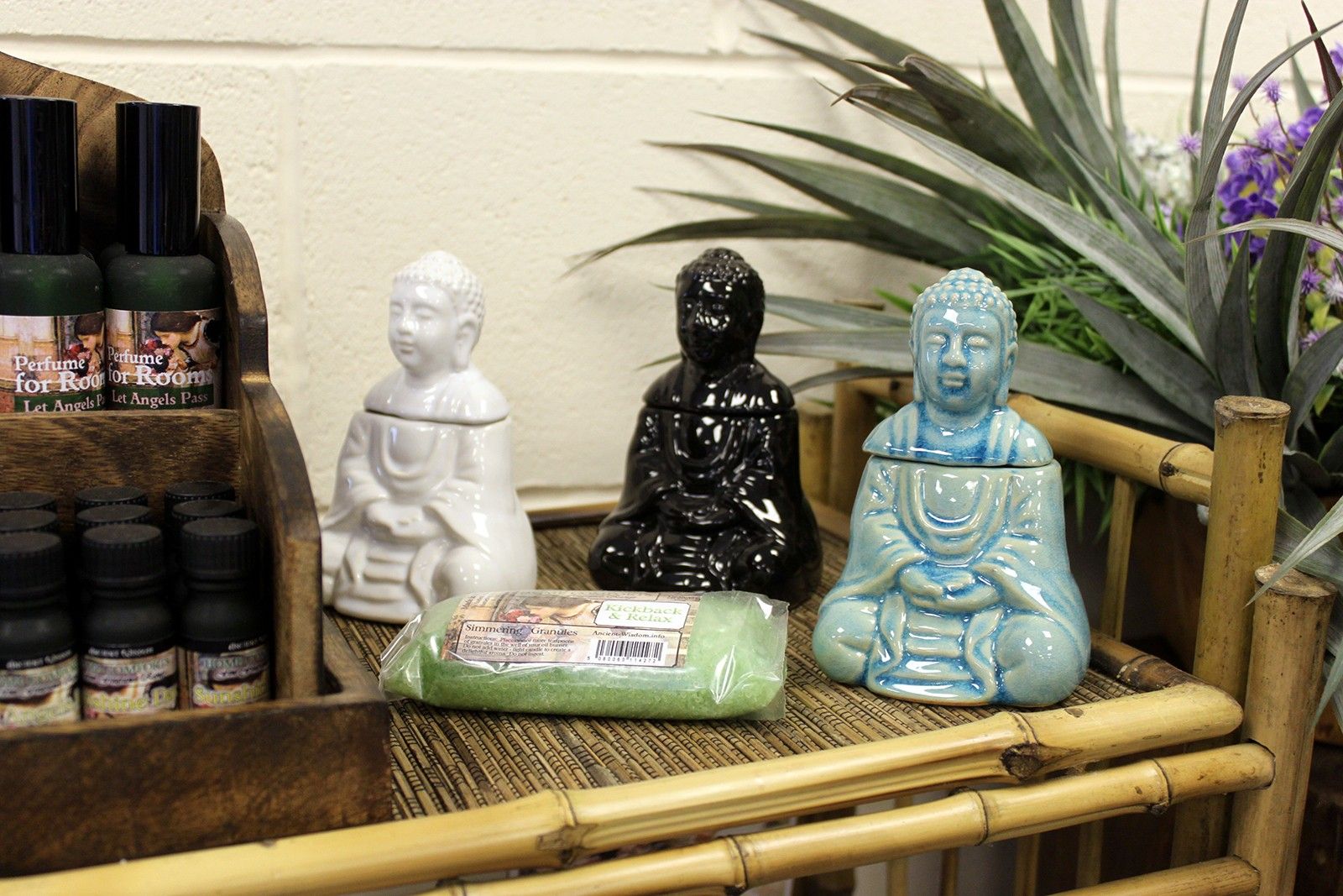 Sitzender Buddha Ölbrenner - Schwarz