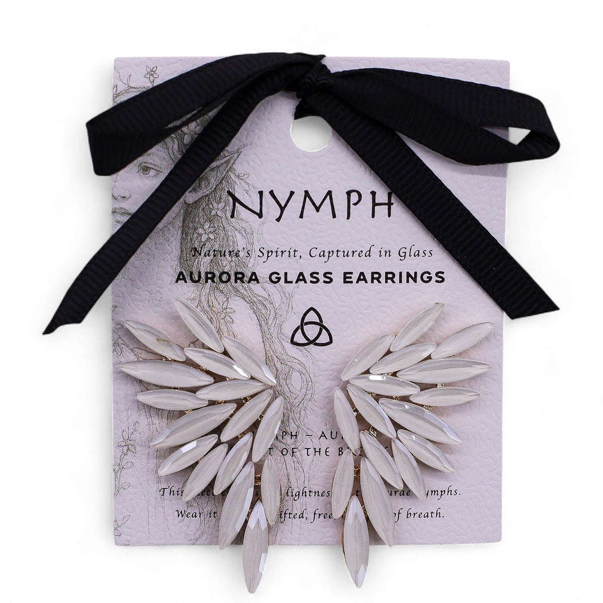 Pearl Vintage Glass Earrings - Angel Wings