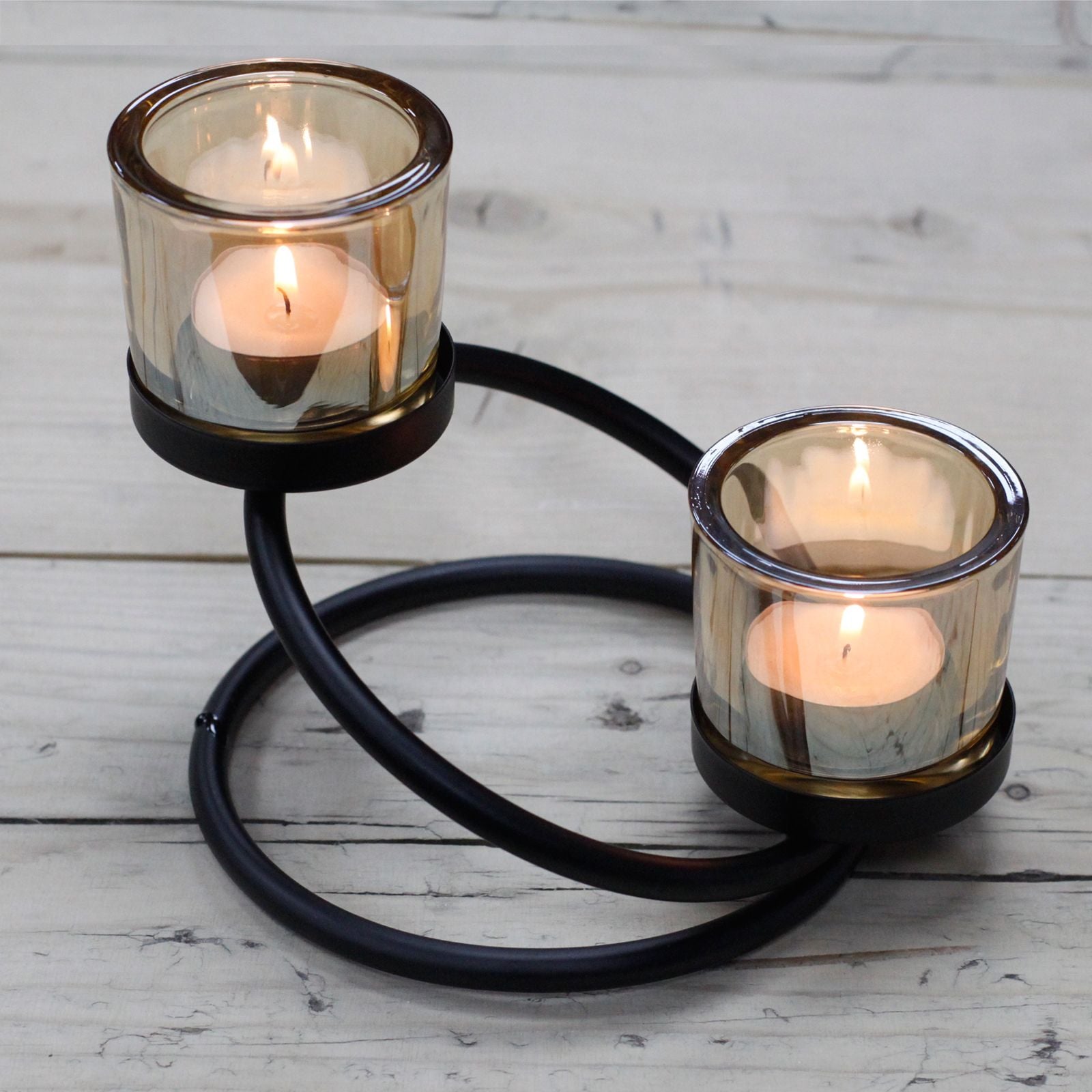 Centrepiece Iron Votive Candle Holder – 2 Cup Double Step