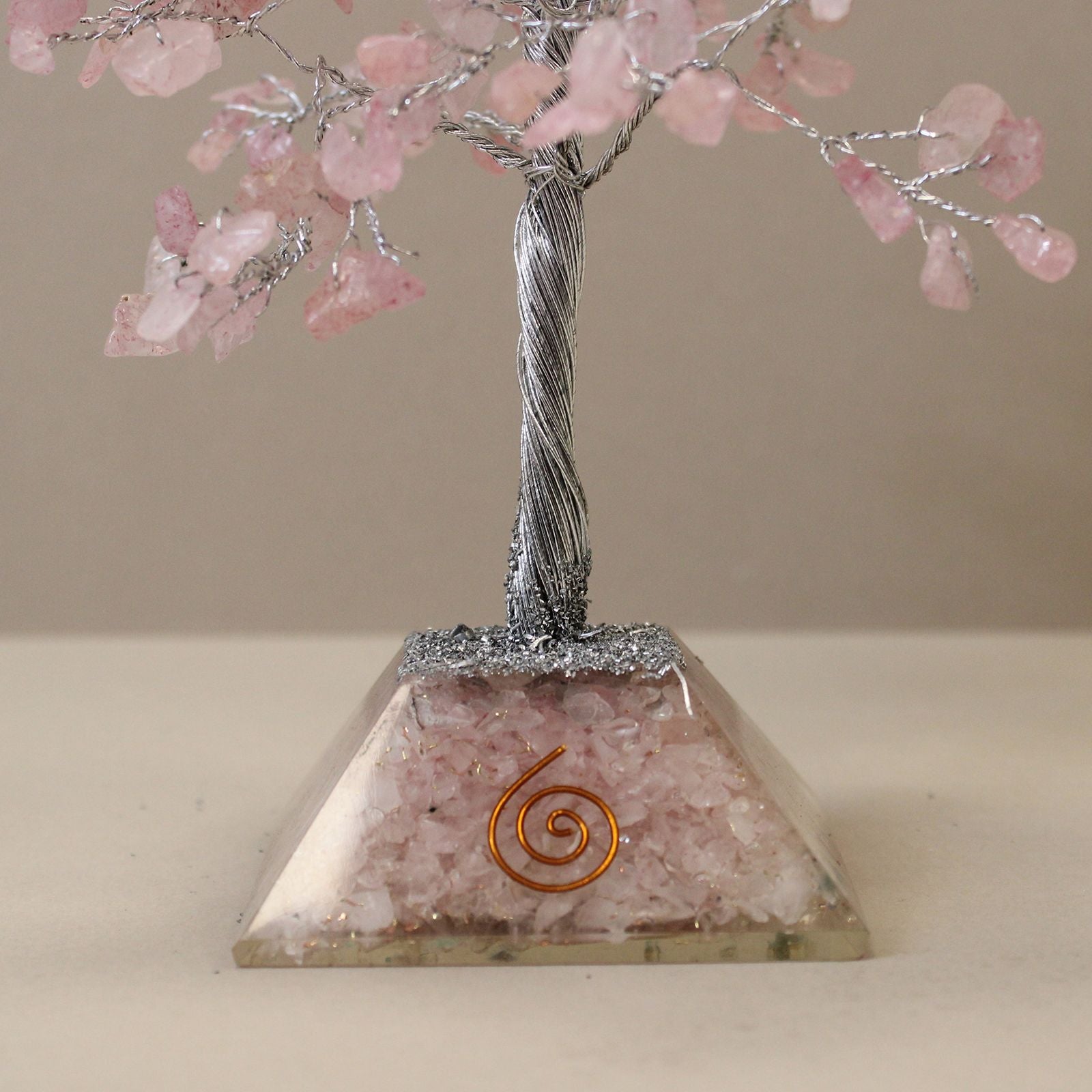 Gemstone Tree (320 Stones) - Rose Quartz on Orgonite Base