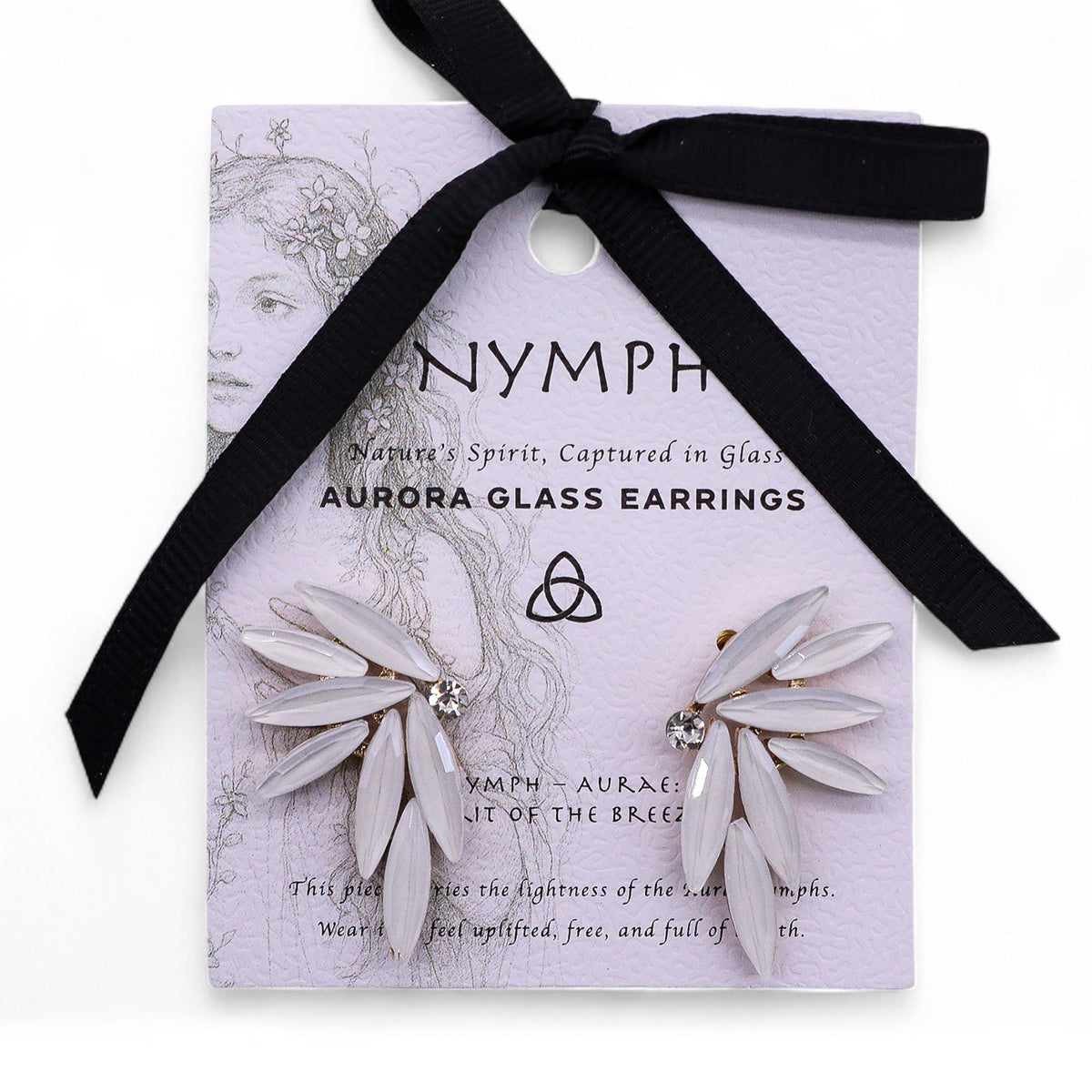 Pearl Vintage Glass Earrings - Fairies