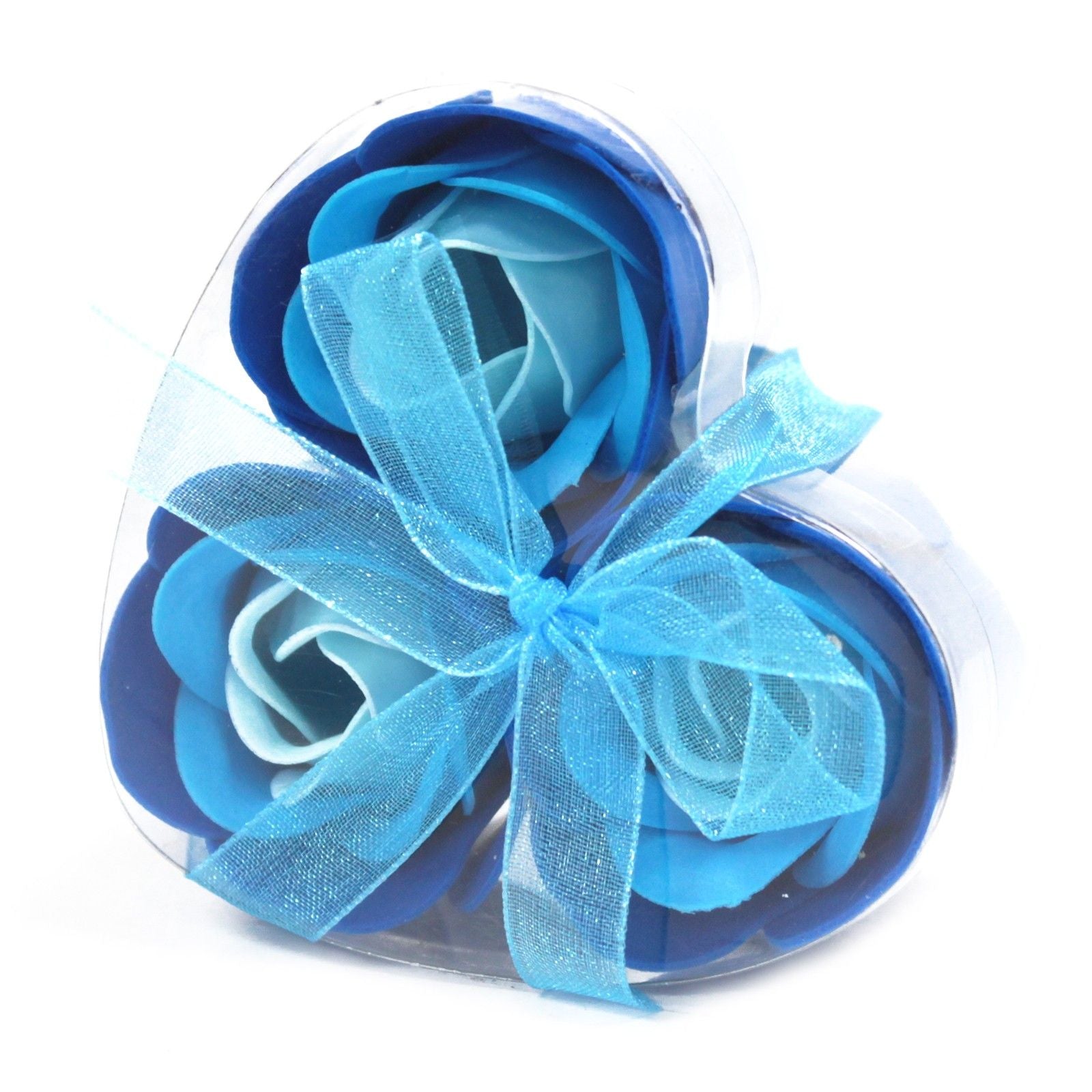 Heart Box of 3 - Blue Roses