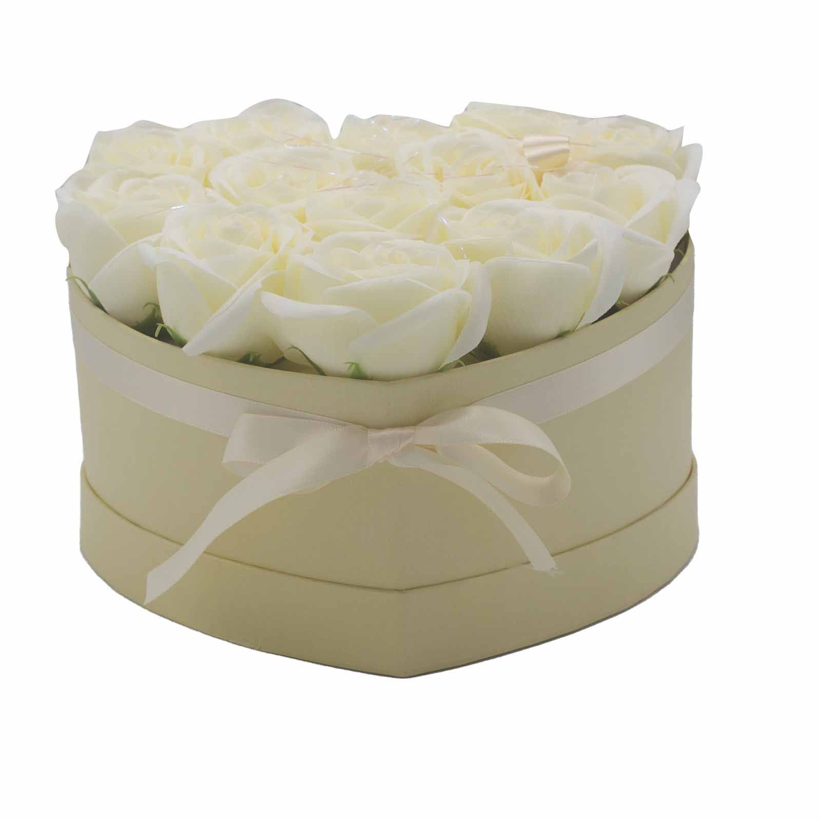 Flower Heart Box - Cream Roses