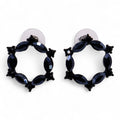 Jet Black Vintage Glass Earrings - Loop