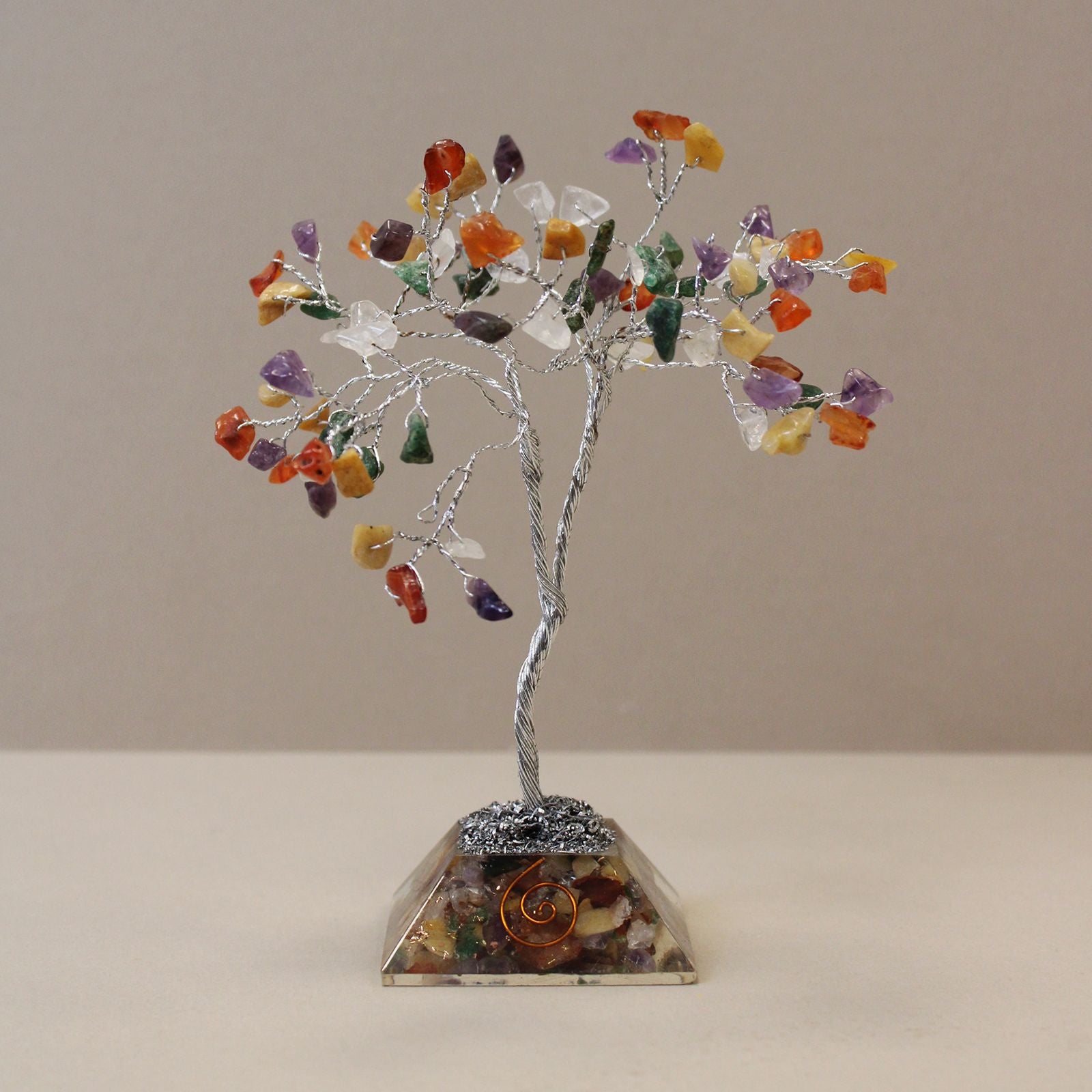 Gemstone Tree (80 Stones) - Multi Stones on Orgonite Base