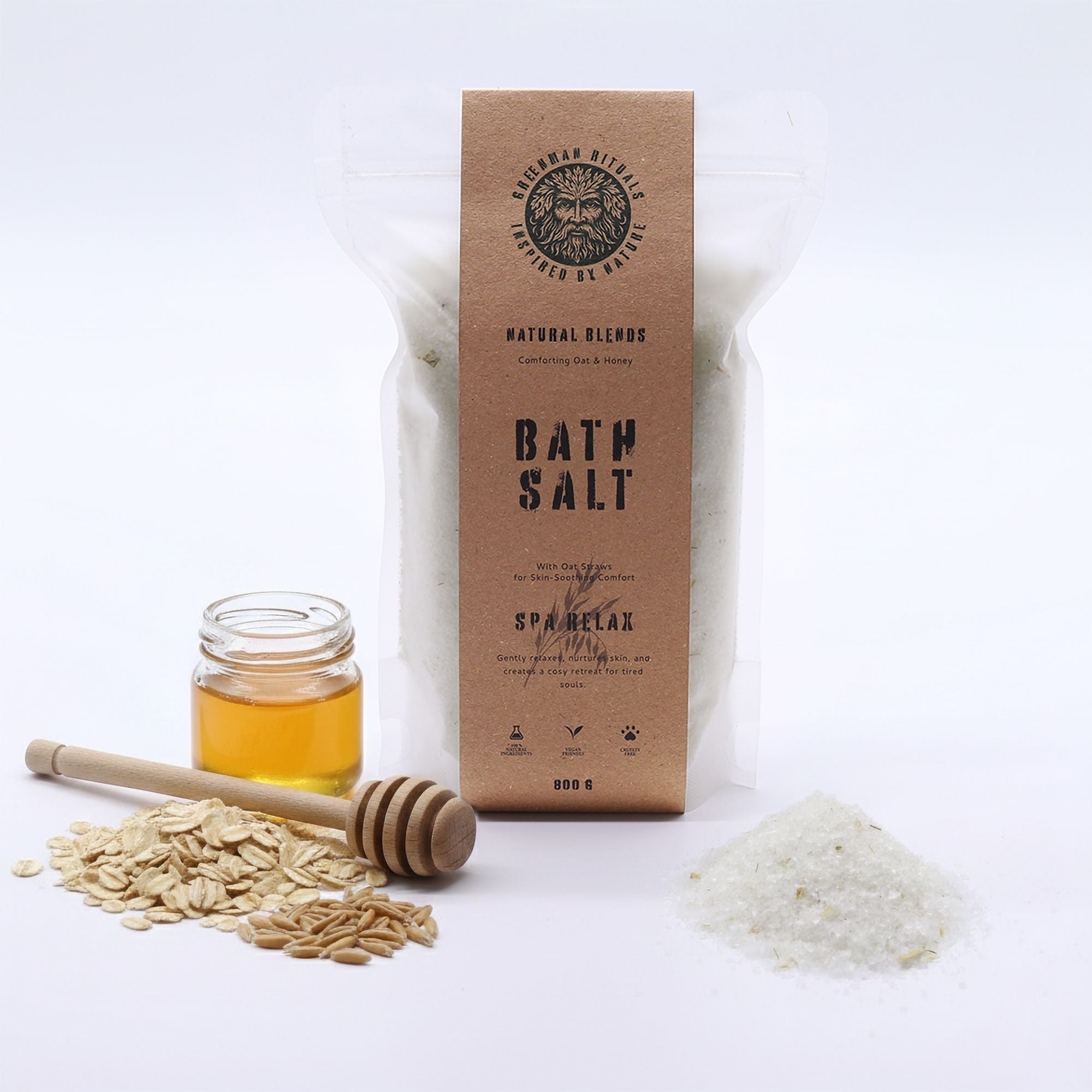 Greenman Rituals Epsom Bath Salt Oat & Honey – Spa Relax Blend