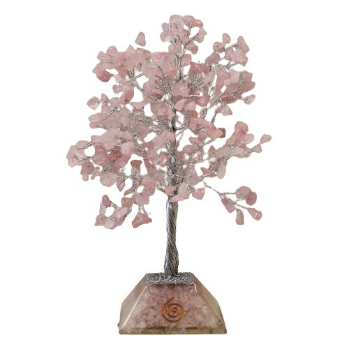 Gemstone Tree (320 Stones) - Rose Quartz on Orgonite Base