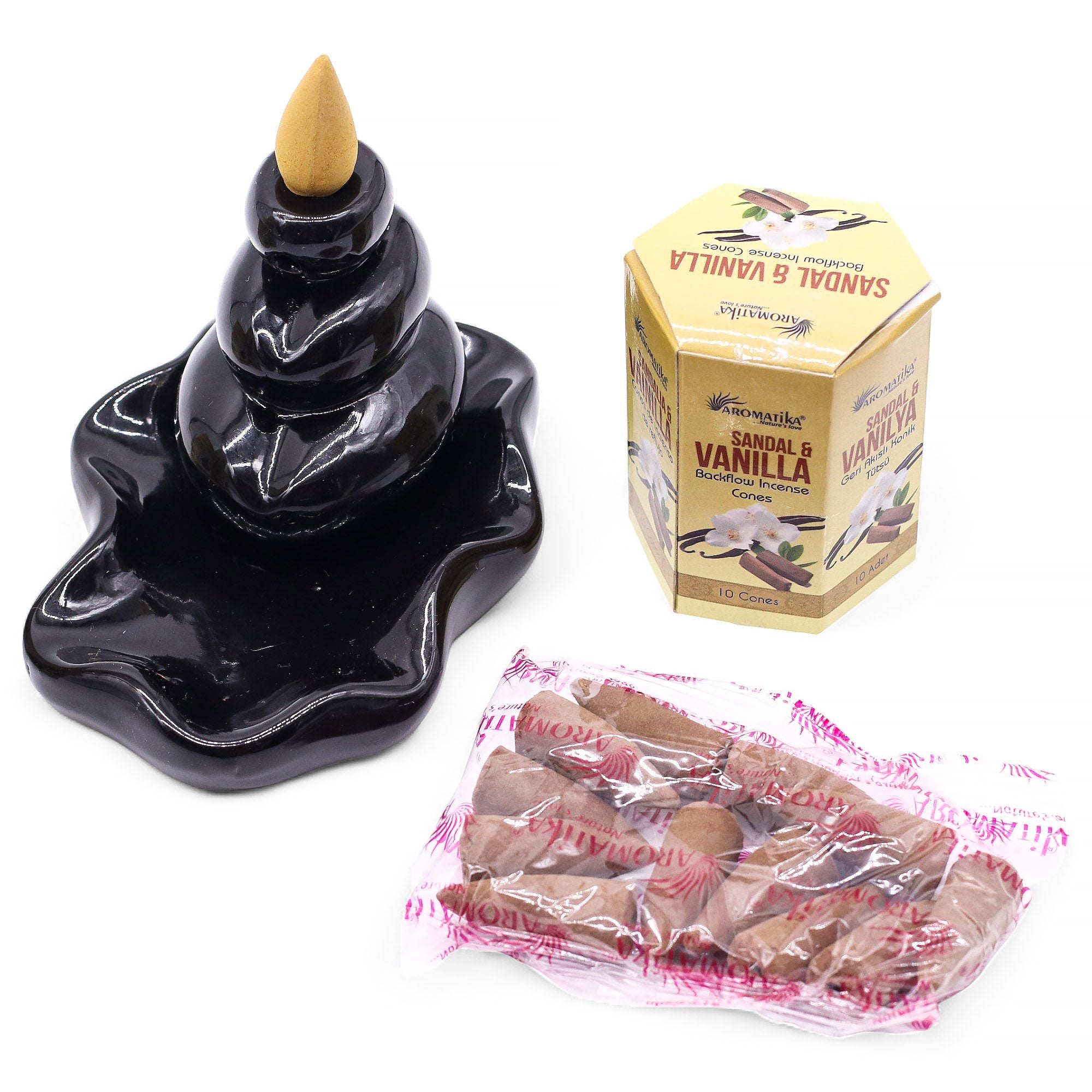 Masala Rückfluss-Räucherkegel - Sandelholz & Vanille