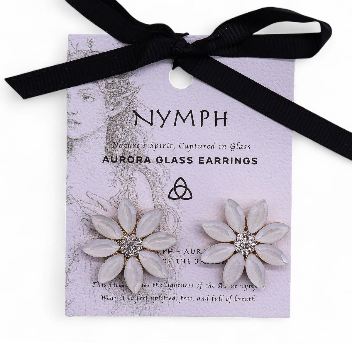 Pearl Vintage Glass Earrings - Flowers