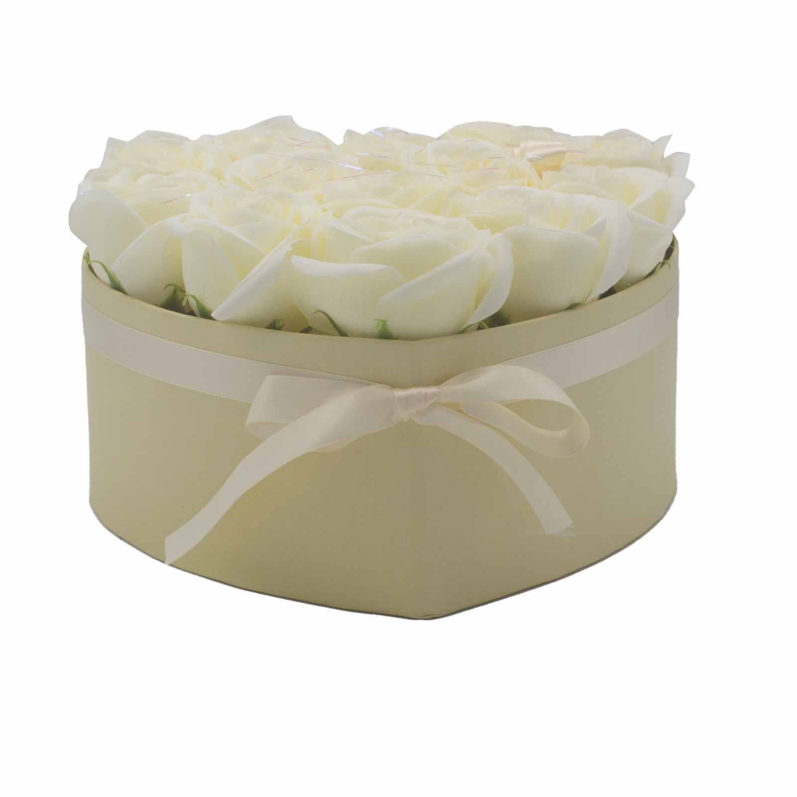 Flower Heart Box - Cream Roses