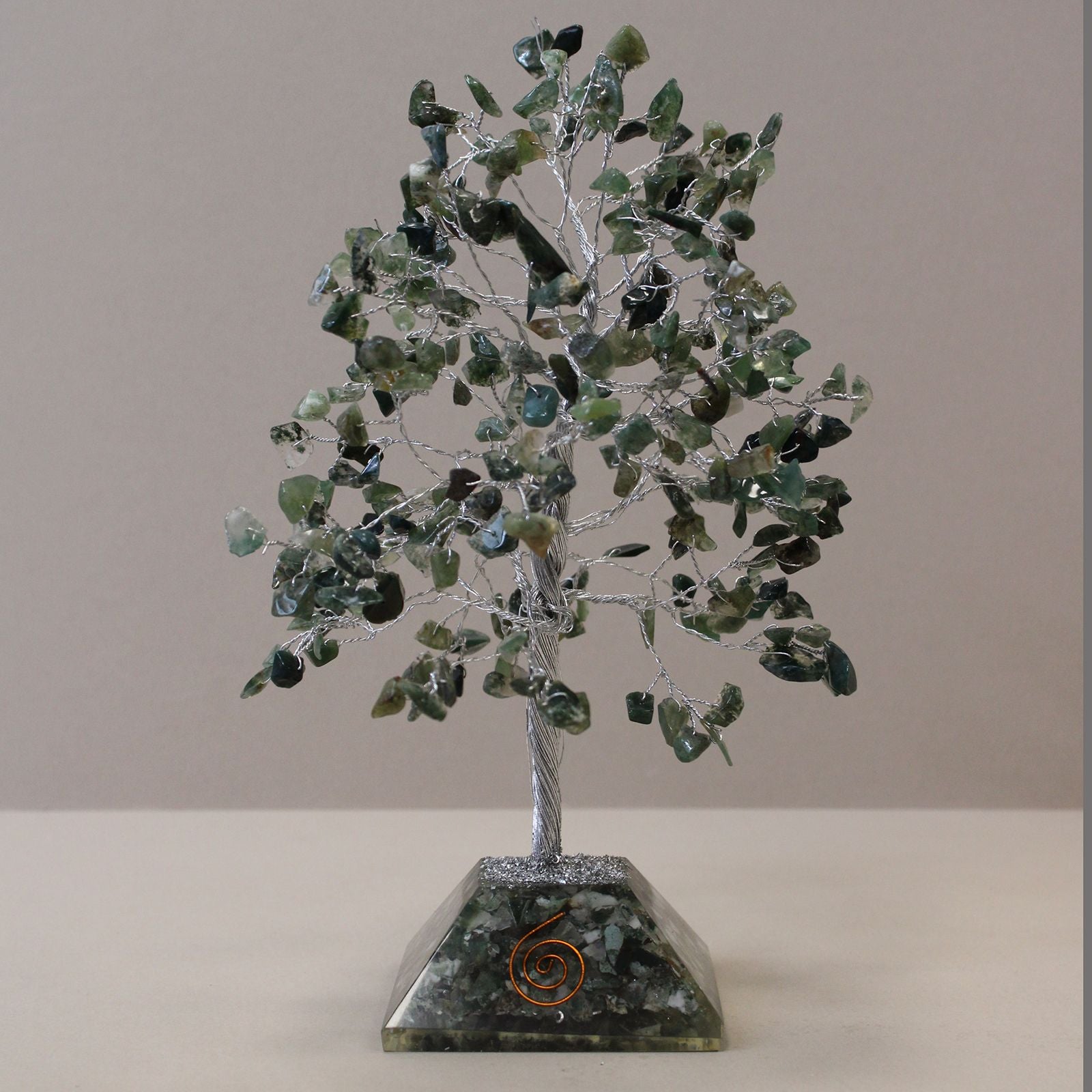 Gemstone Tree (320 Stones) - Moss Agate on Orgonite Base