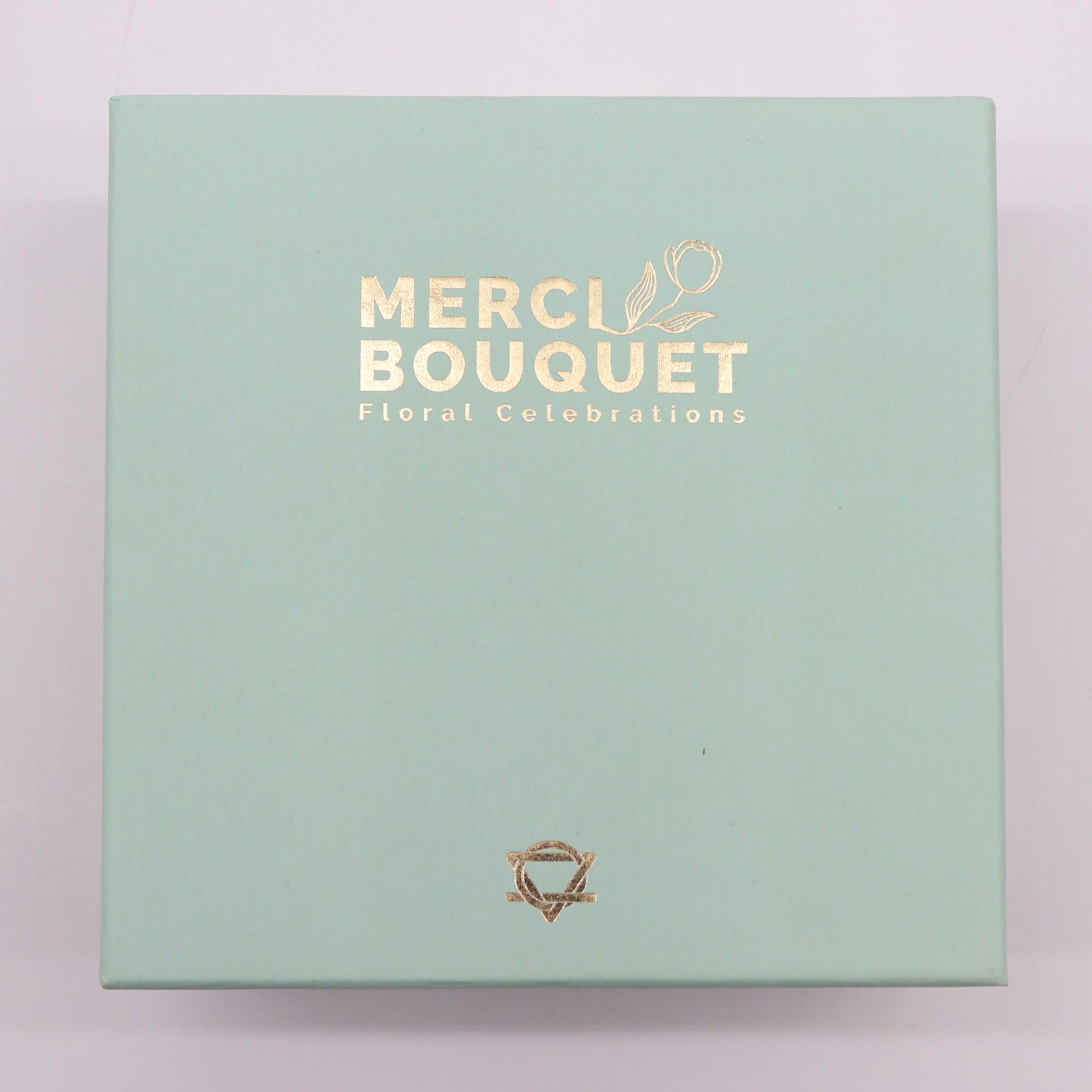 Merci Square Gift  Box - Yellow & Greens