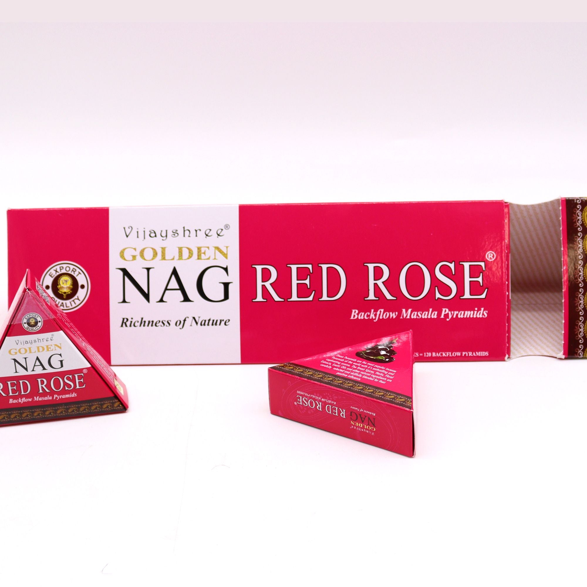 Jumbo Golden Nag Back Flow Incense Cones 42g - Red Rose