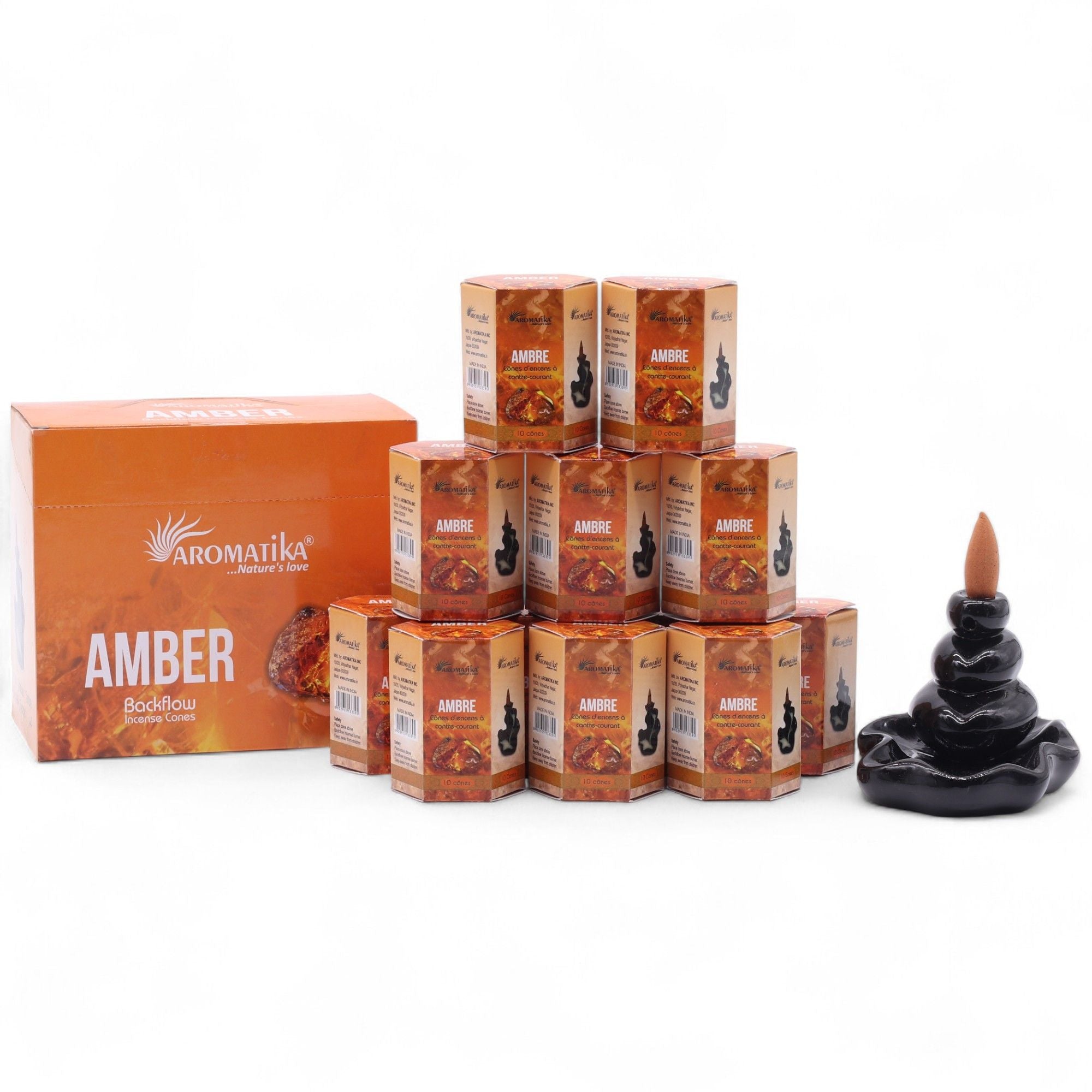 Masala Backflow Incense Cones - Amber