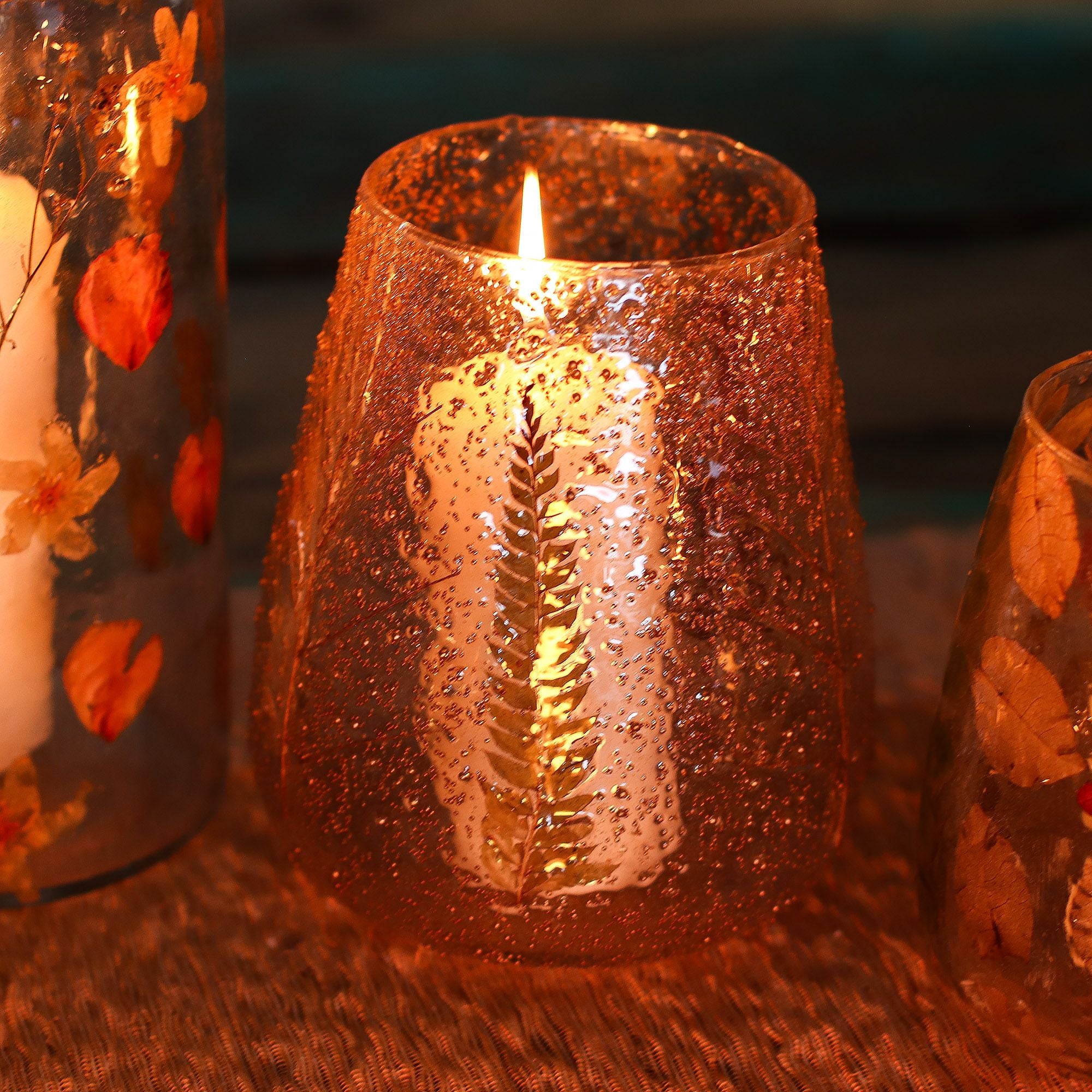 Natural Floral Glass – Large Bowl Candle Holder – Pino