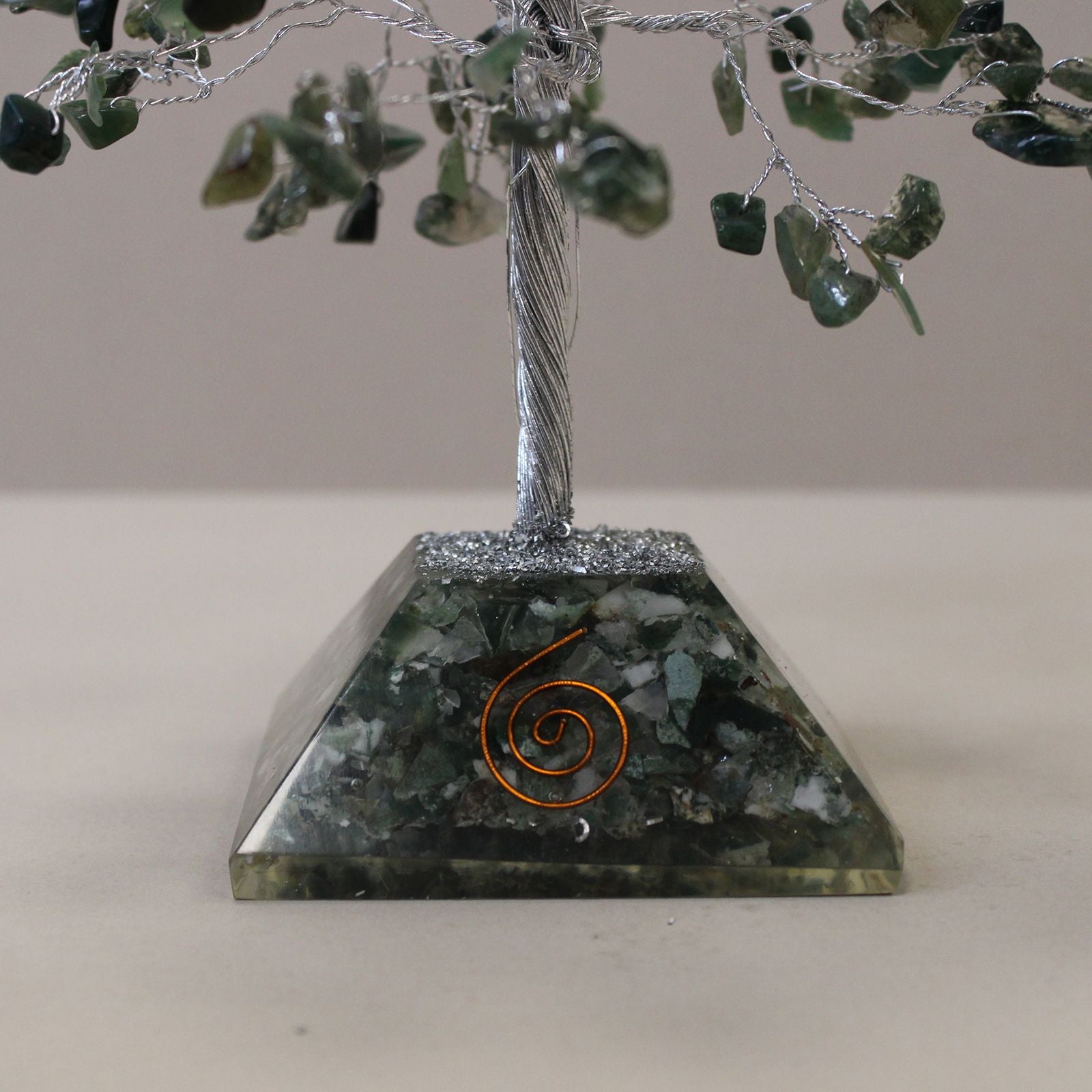 Gemstone Tree (320 Stones) - Moss Agate on Orgonite Base