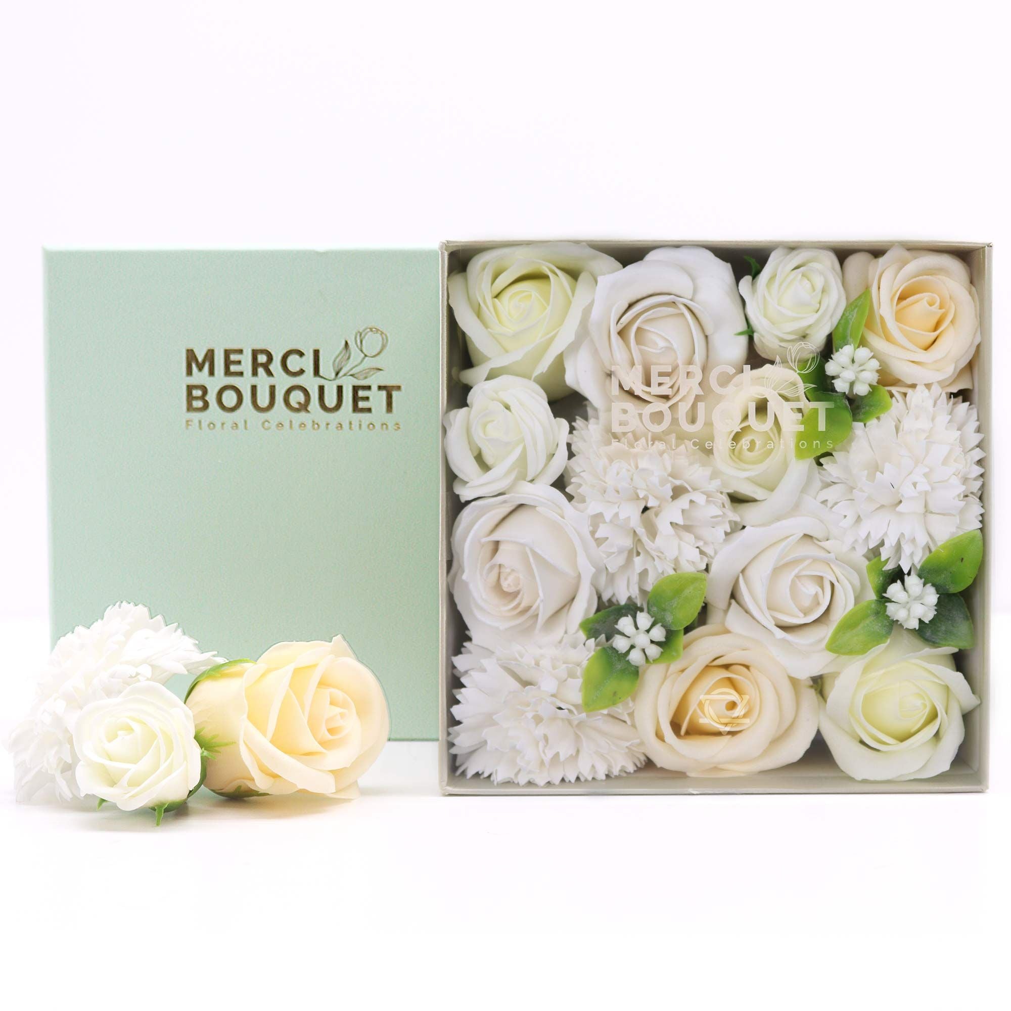 Merci Square Gift  Box - Wedding Blessings White & Ivory