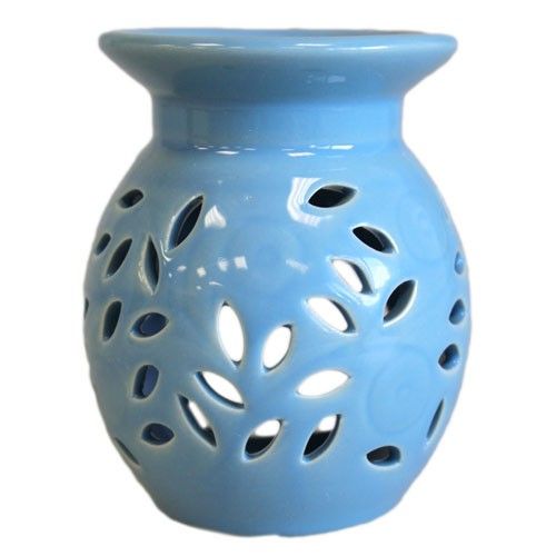 Aromaölbrenner mit Blumenmuster - Blau