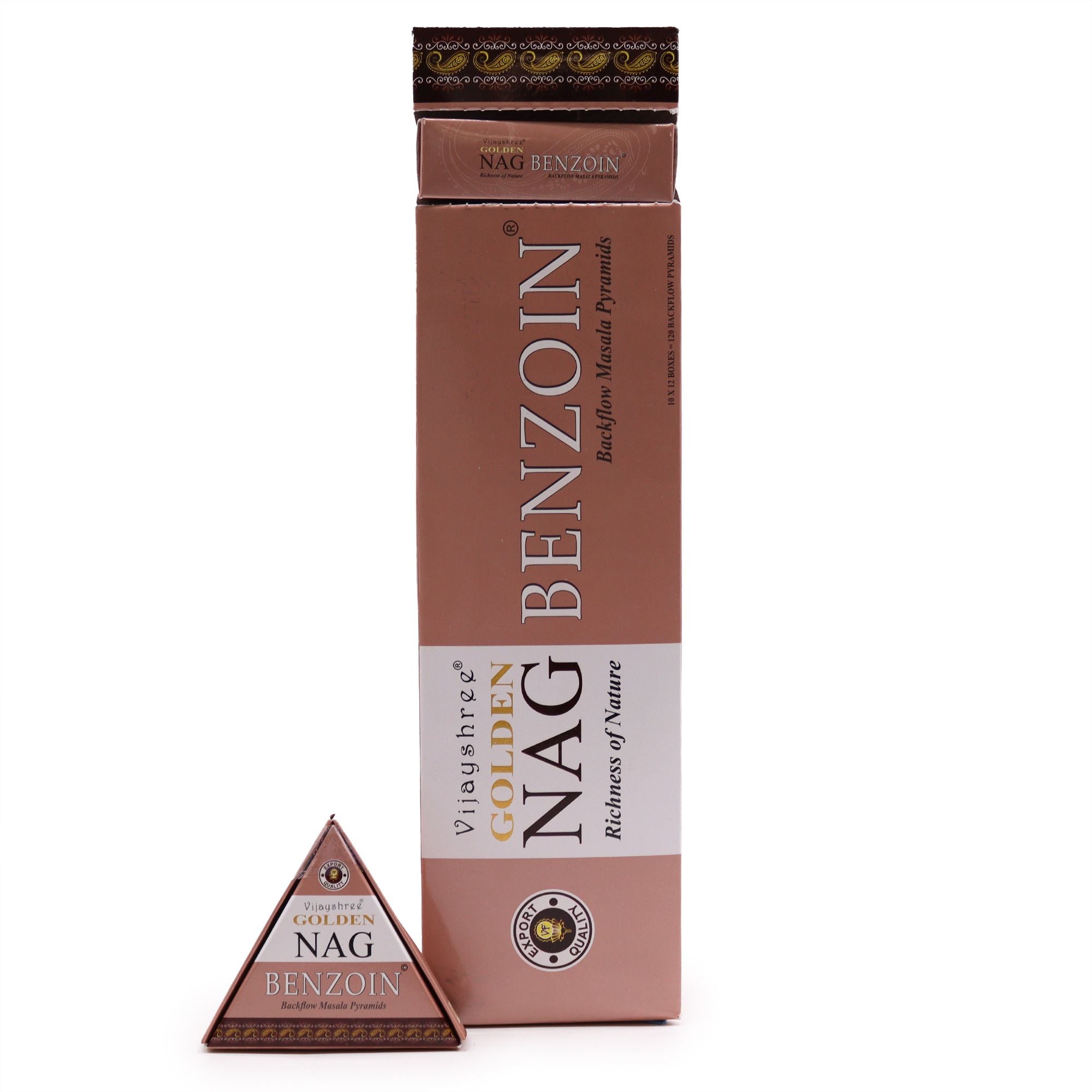 Jumbo Golden Nag Back Flow Incense Cones 42g - Benzoin
