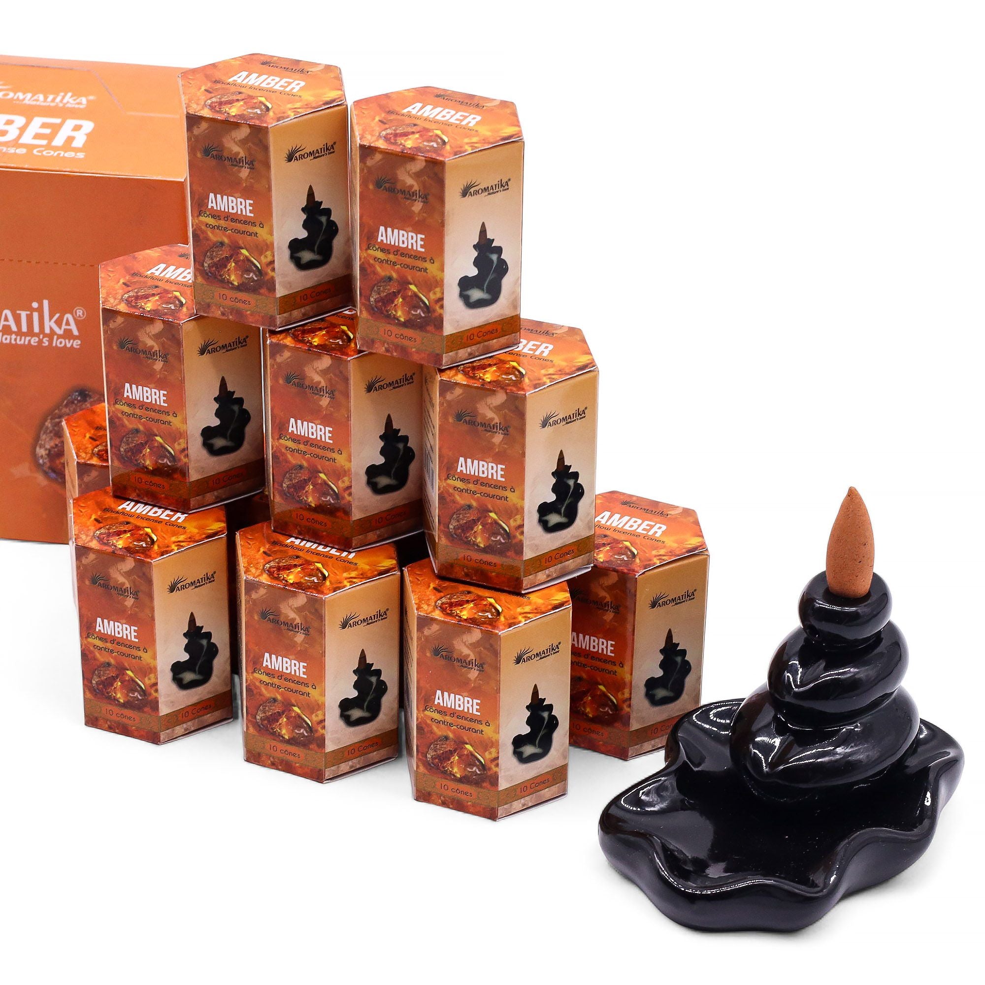 Masala Backflow Incense Cones - Amber