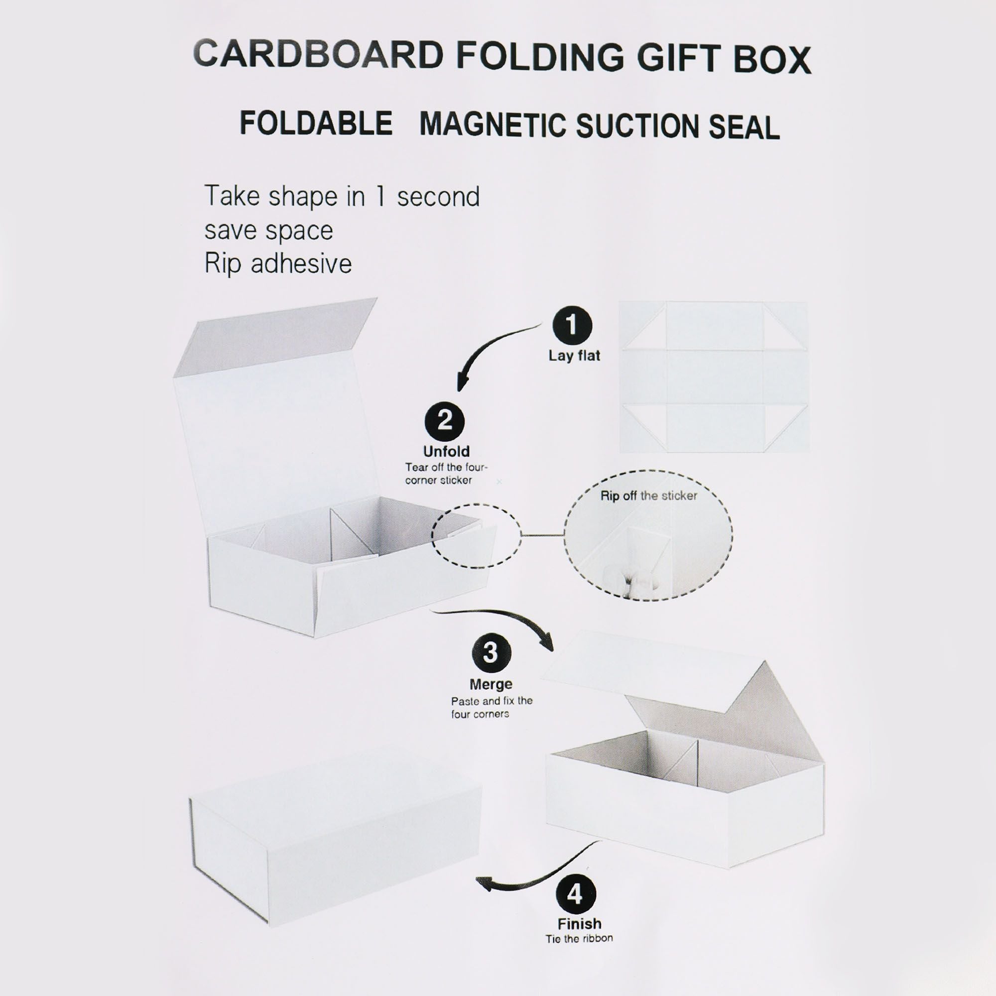 Flat Pack Gift Box - Large - Red
