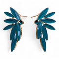 Teal Green Vintage Glass Earrings - Fairies
