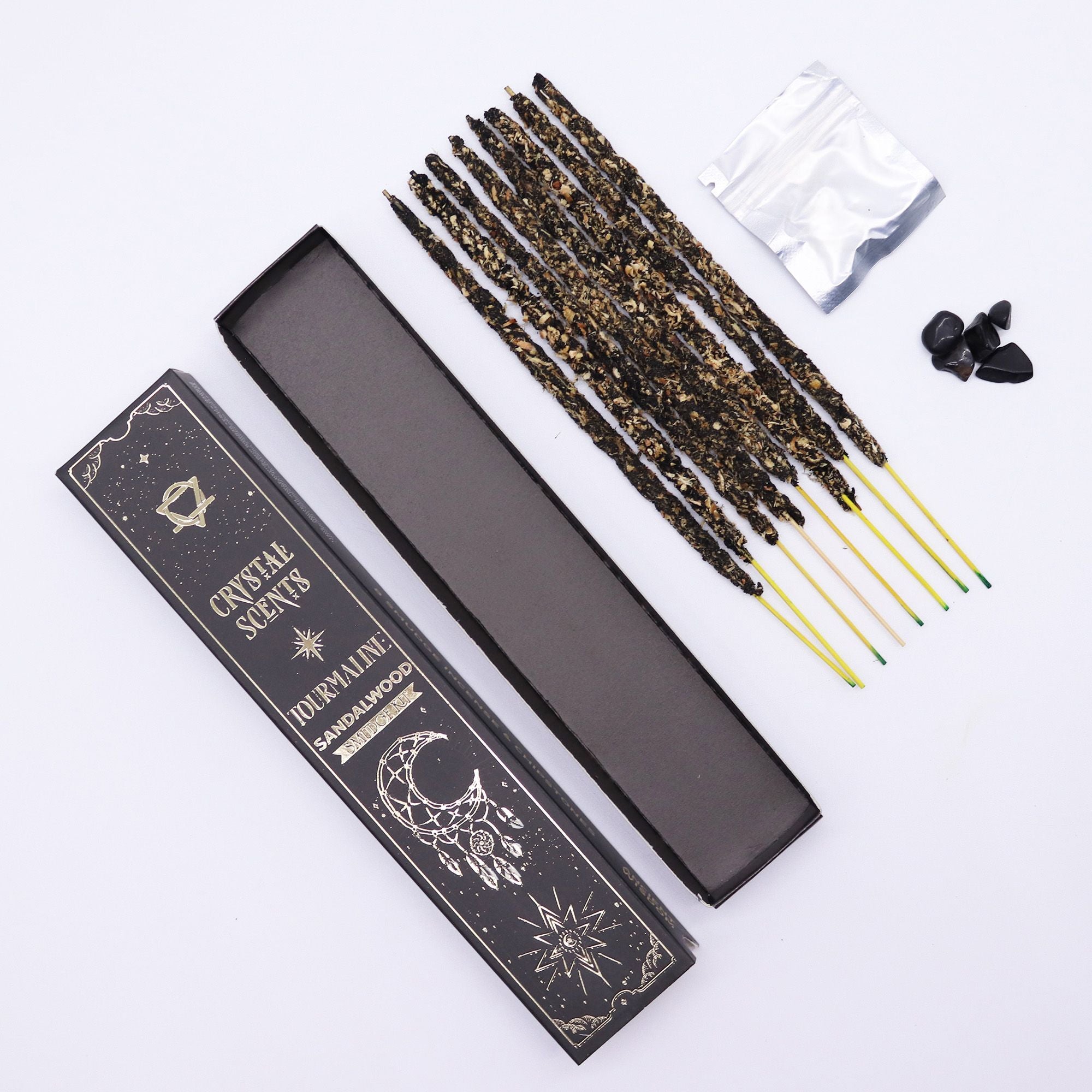 Crystal Scents Smudge Incense - Tourmaline - Sandalwood