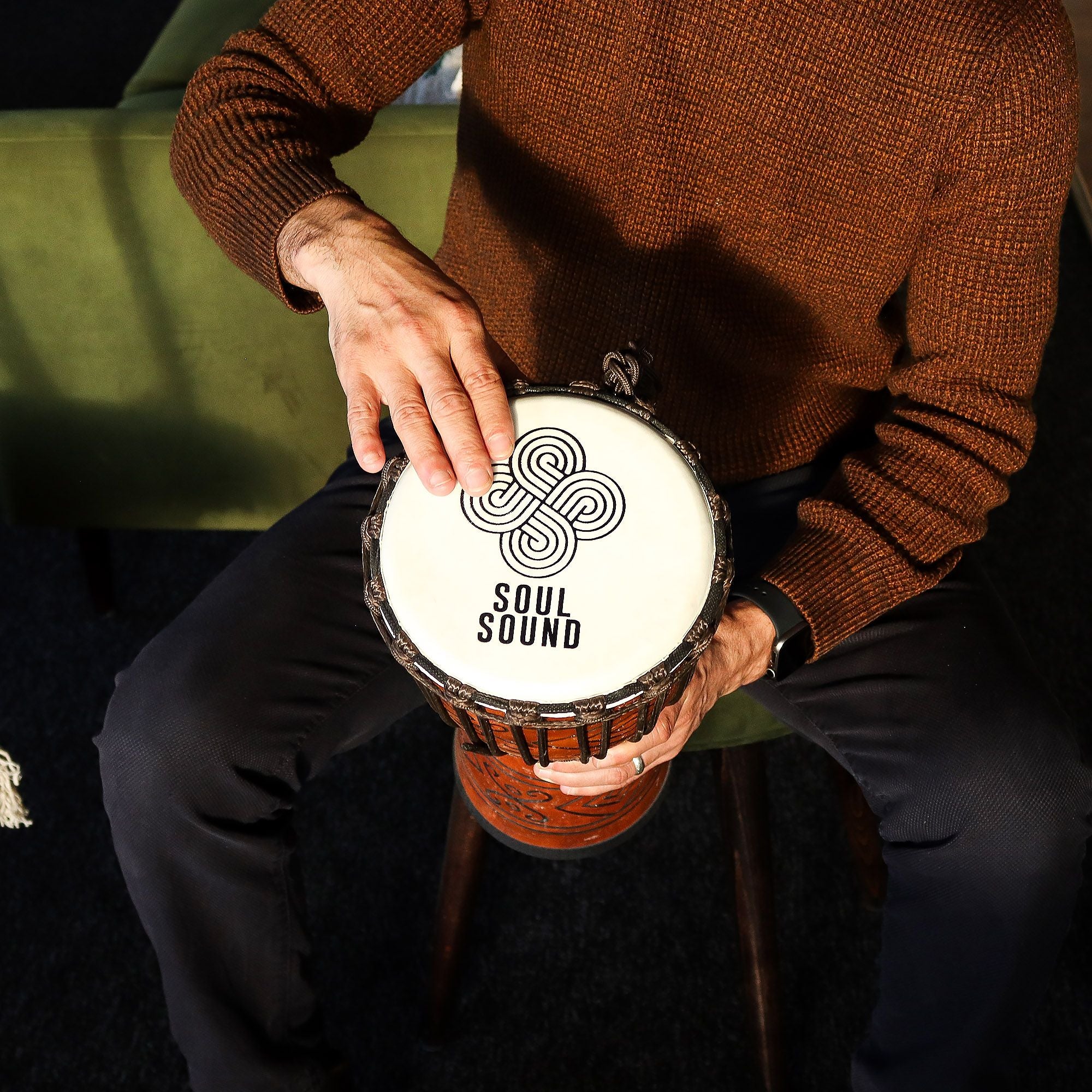 Pro Djembe Trommel Medium - Soul Sound (tief) - Medium 40cm (18cm Durchmesser)
