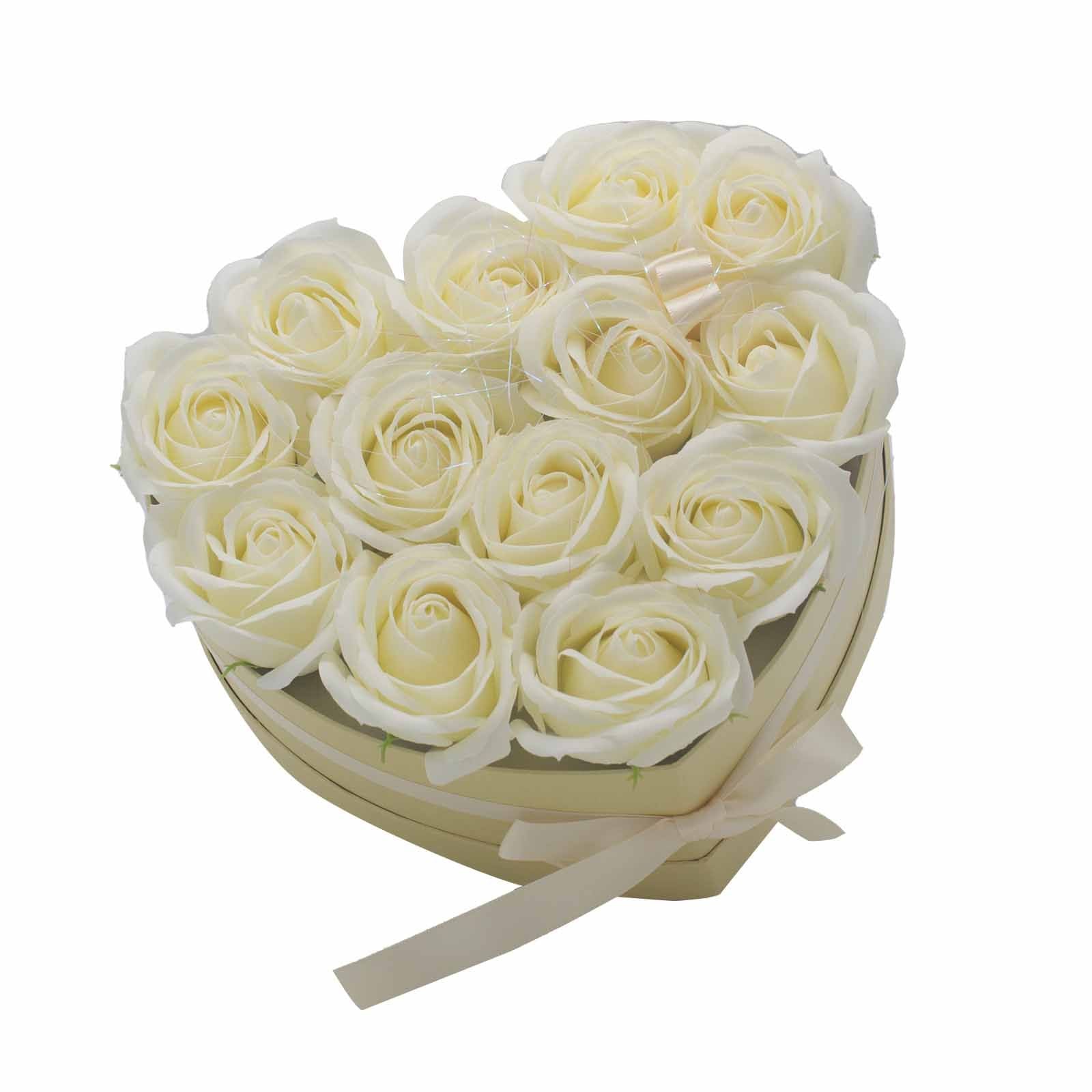 Flower Heart Box - Cream Roses