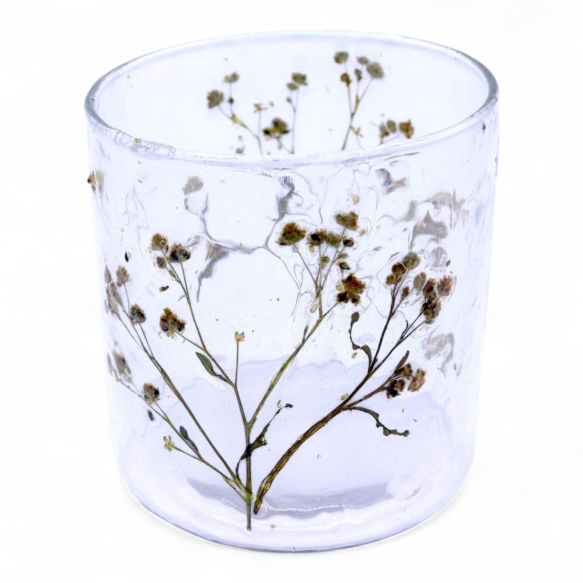Natural Floral Glass – Straight Candle Holder – Margarita