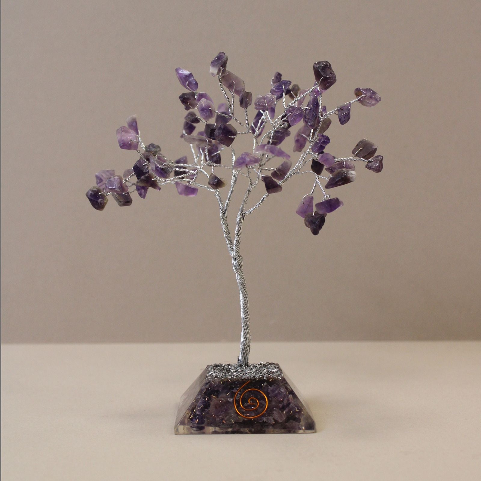 Gemstone Tree (80 Stones) - Amethyst on Orgonite Base