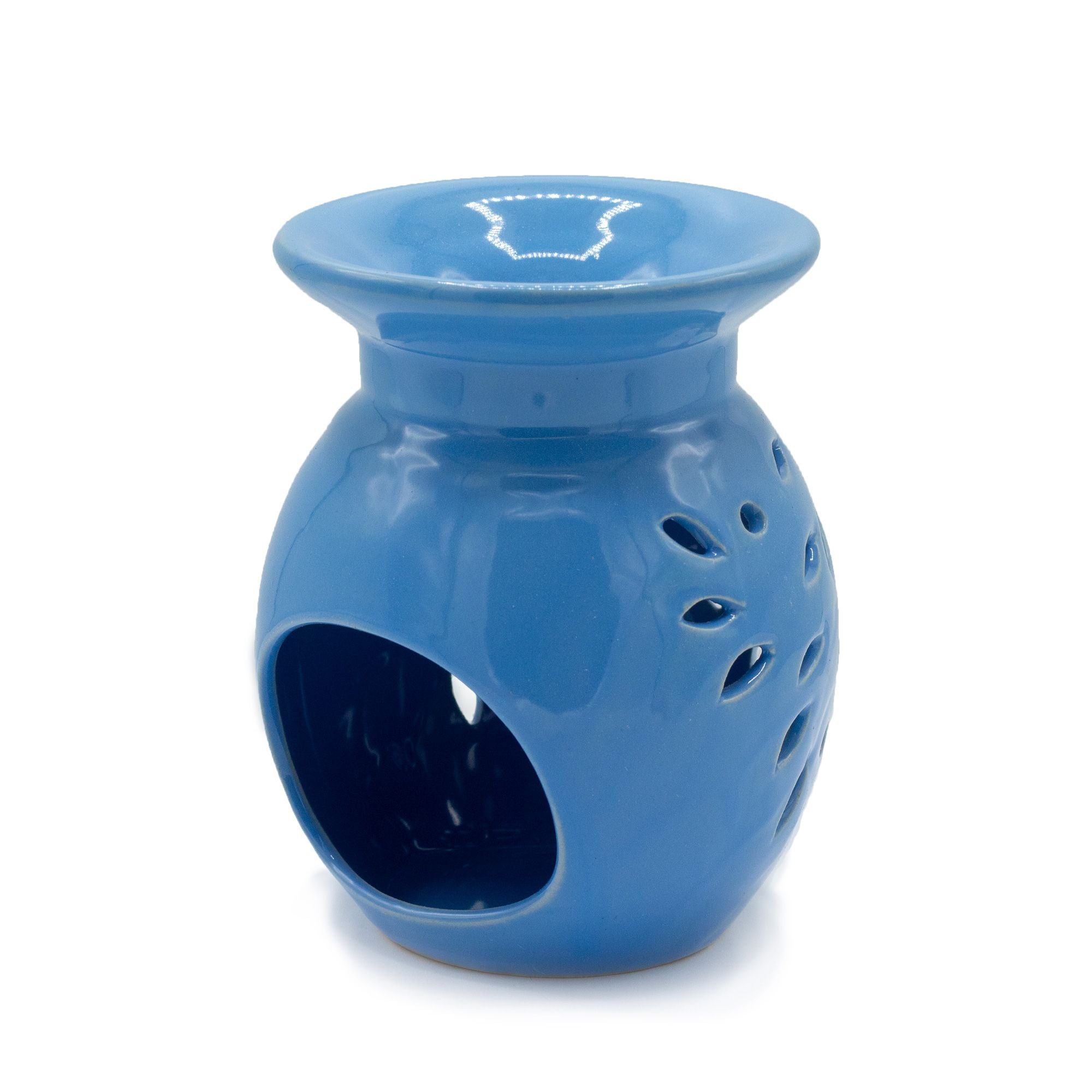 Aromaölbrenner mit Blumenmuster - Blau