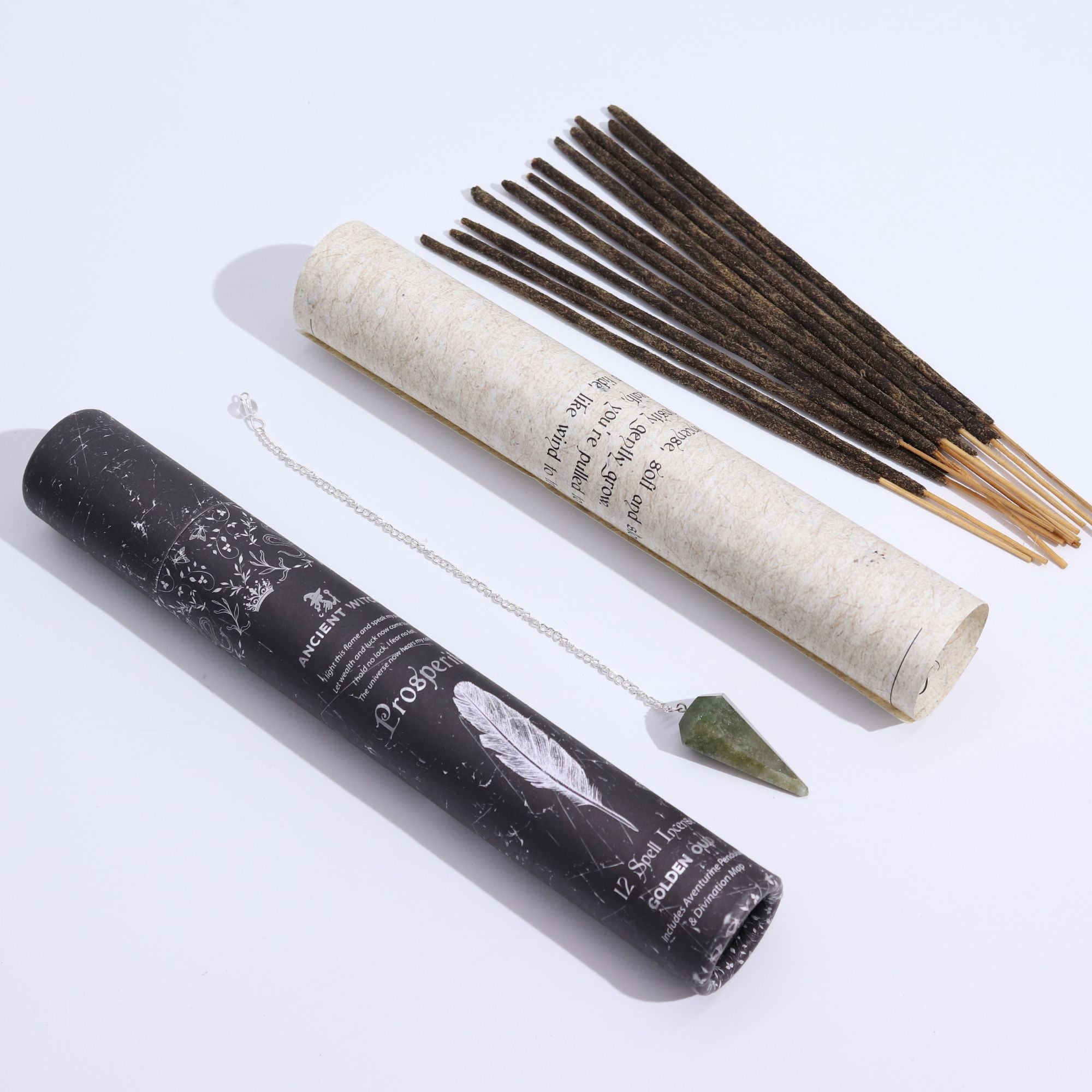 Ancient Witch Spell Incense - Aventurine Pendulum - Prosperity