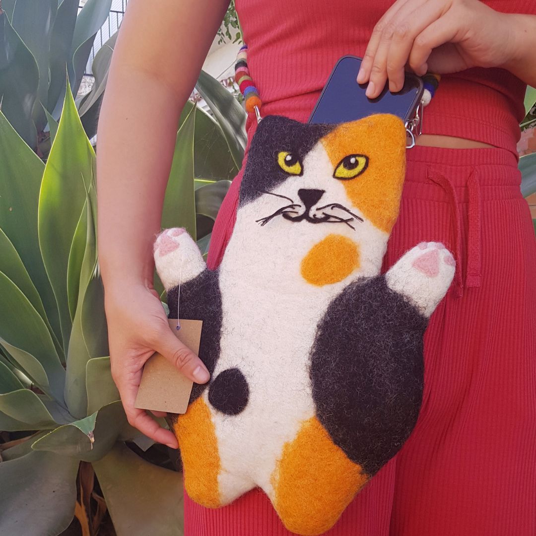 The Flat Cat Felted Bag Whitney