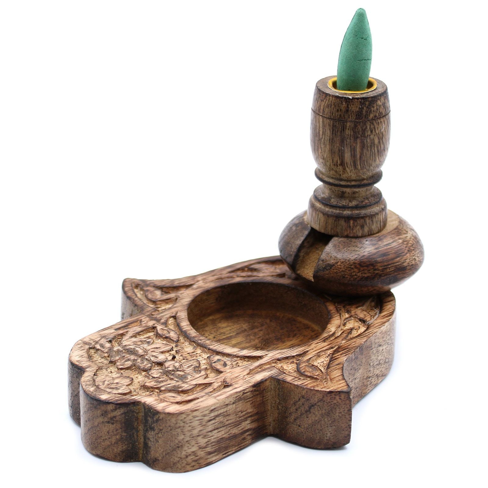 Mango-Holz-Räucherkegel-Brenner klein – Hamsa