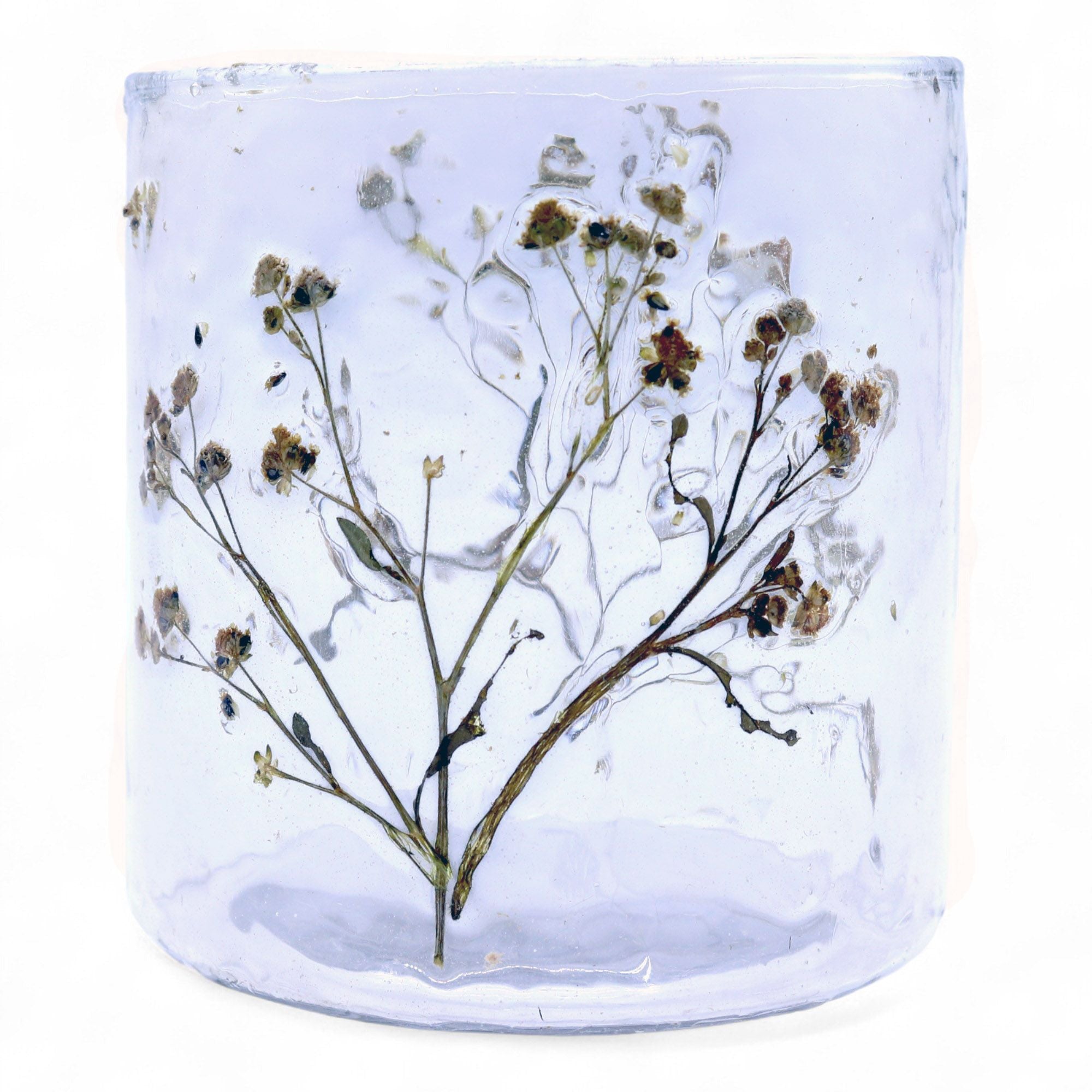 Natural Floral Glass – Straight Candle Holder – Margarita