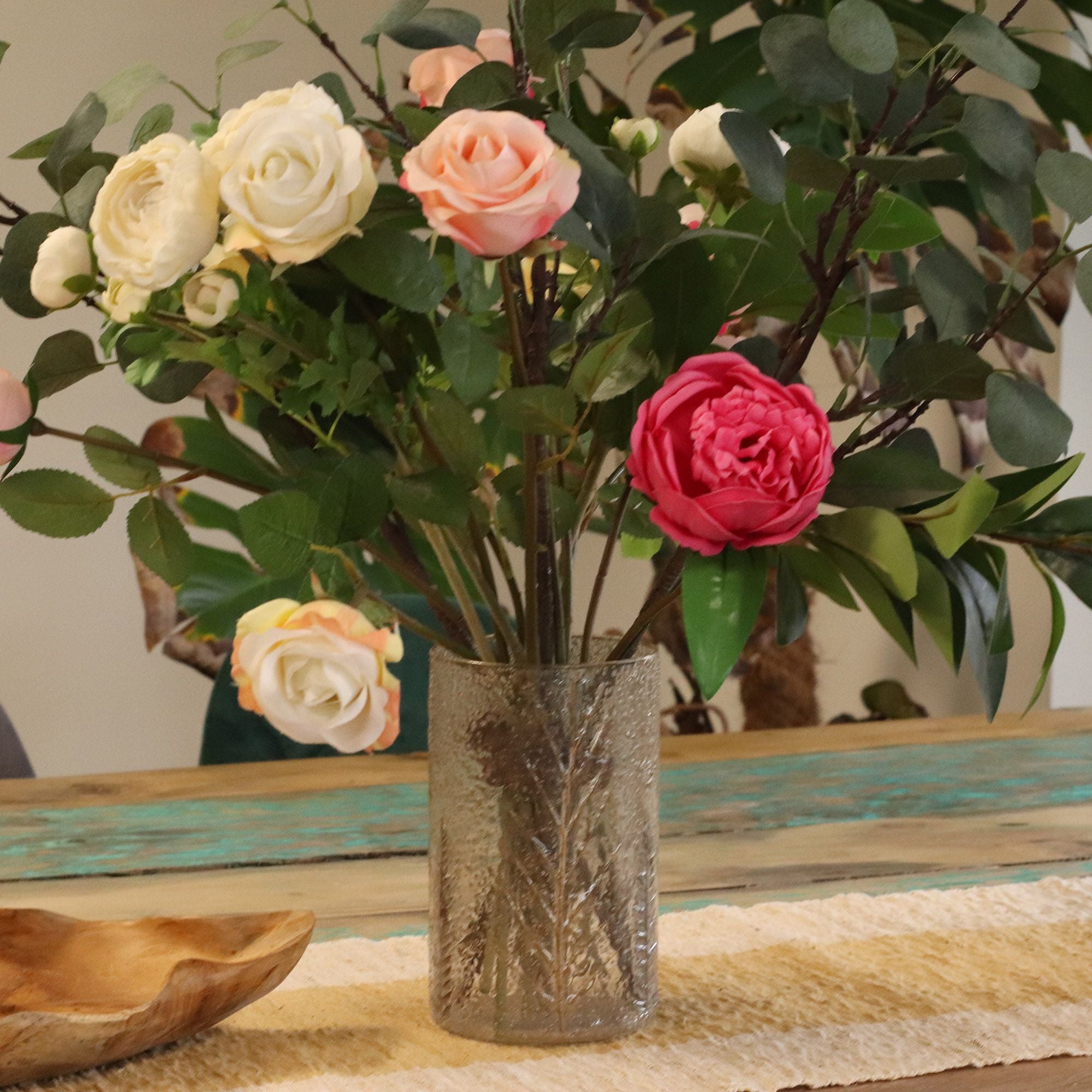 Natural Floral Glass – Tall Vase Candle Holder – Pino