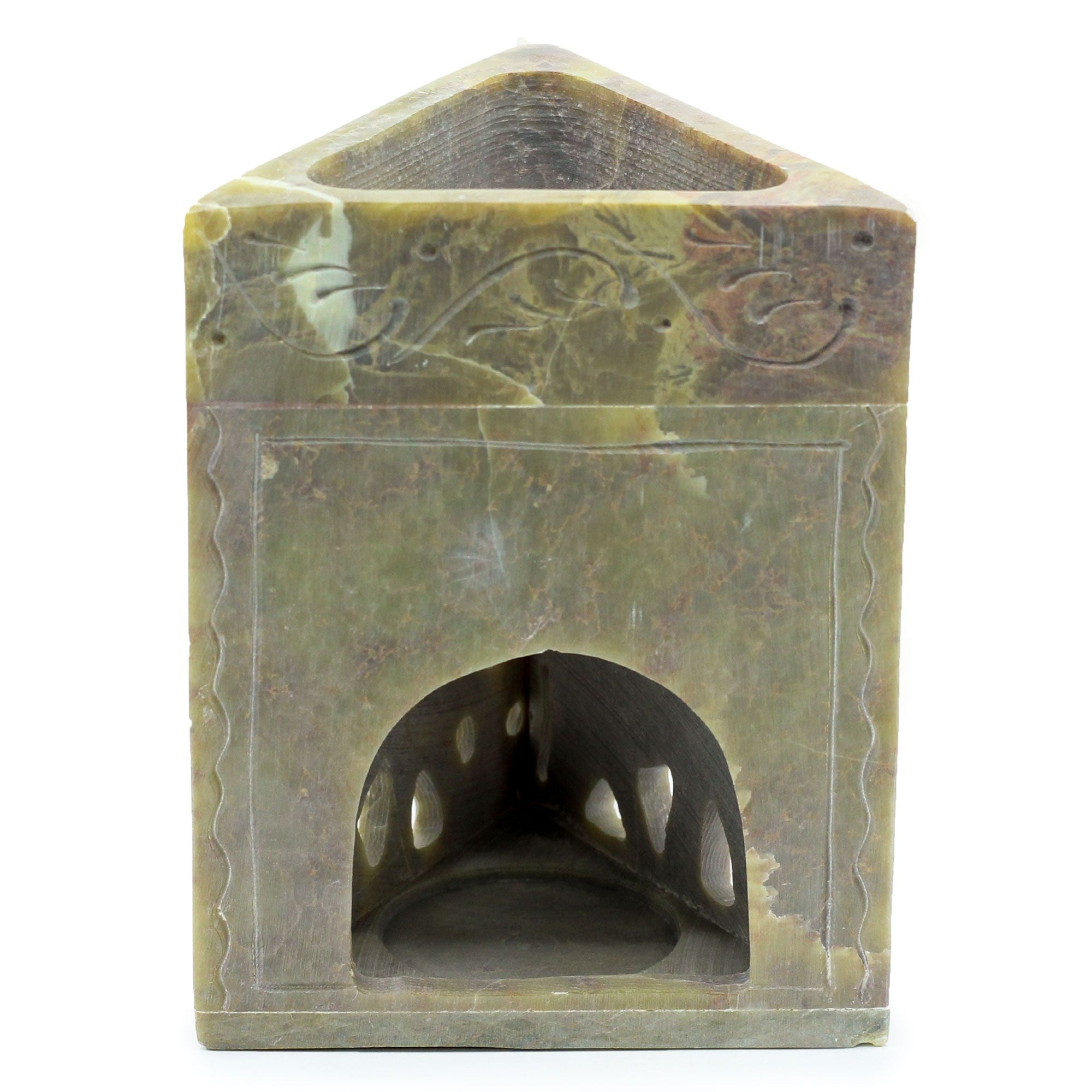 Dreieckiger Speckstein Duftlampe - Elefant 11x9cm