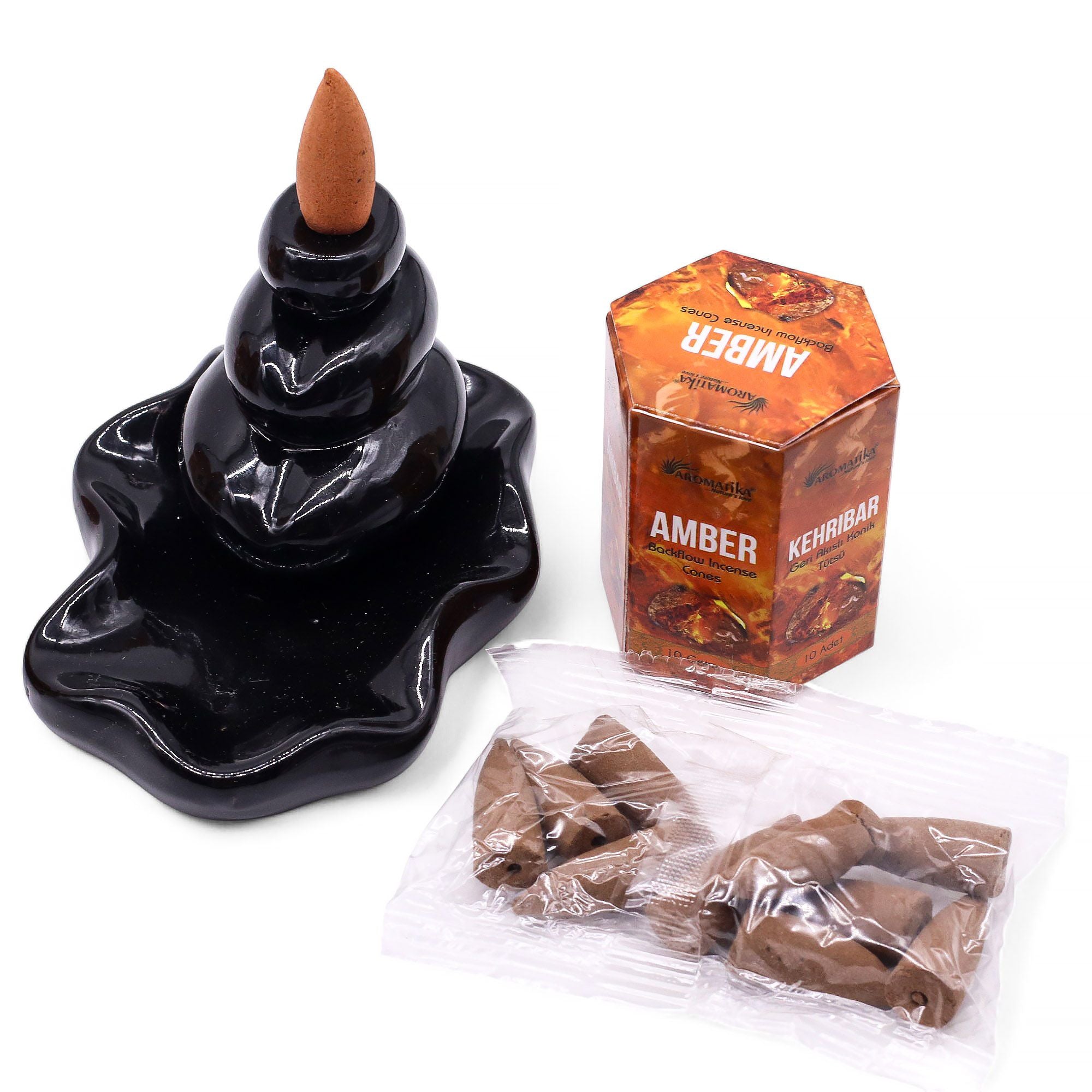Masala Backflow Incense Cones - Amber